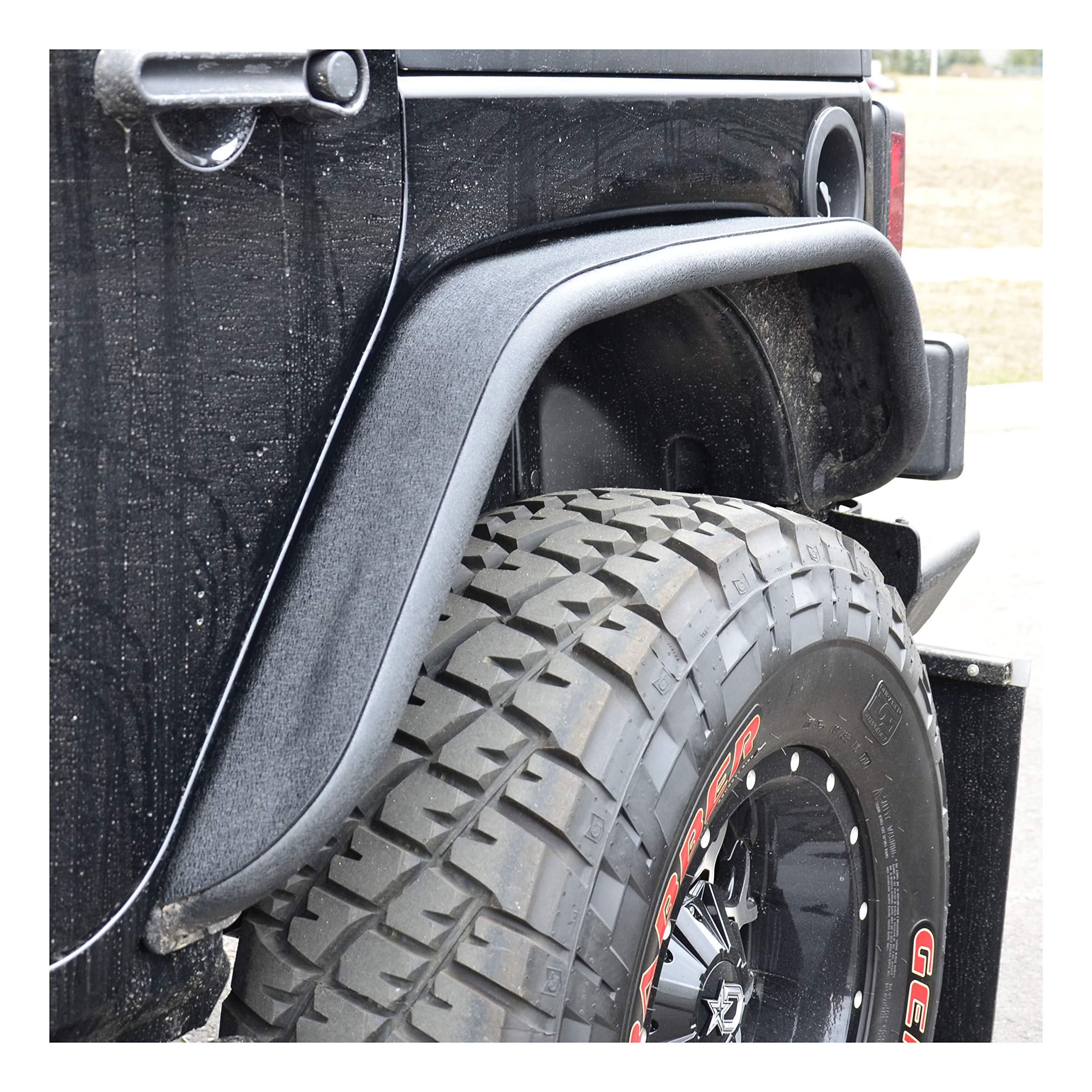 ARIES 2500201 Black Aluminum Rear Fender Flares for Jeep Wrangler JK (2007-2018) - Heavy Duty Off-Road Protection & Stylish Upgrade for Adventure & Daily Driving