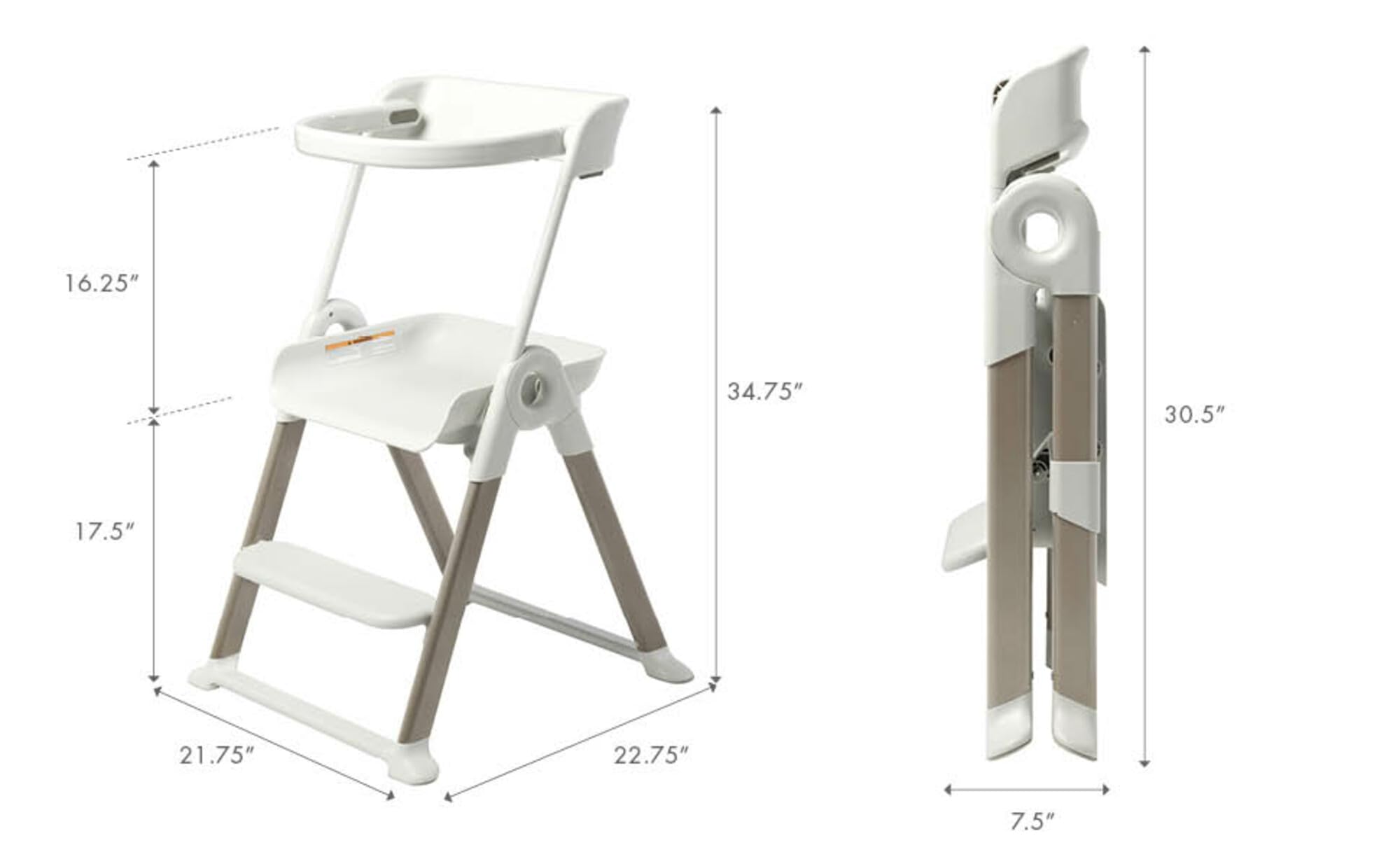 Boon Pivot Toddler Tower - Foldable Kitchen Step Stool for Kids with CPC Certification - Safe Learning Stool for Toddlers 18 Months to 4 Years (White) - Perfect for Bathroom Sink, Kitchen Counter & Montessori Activities