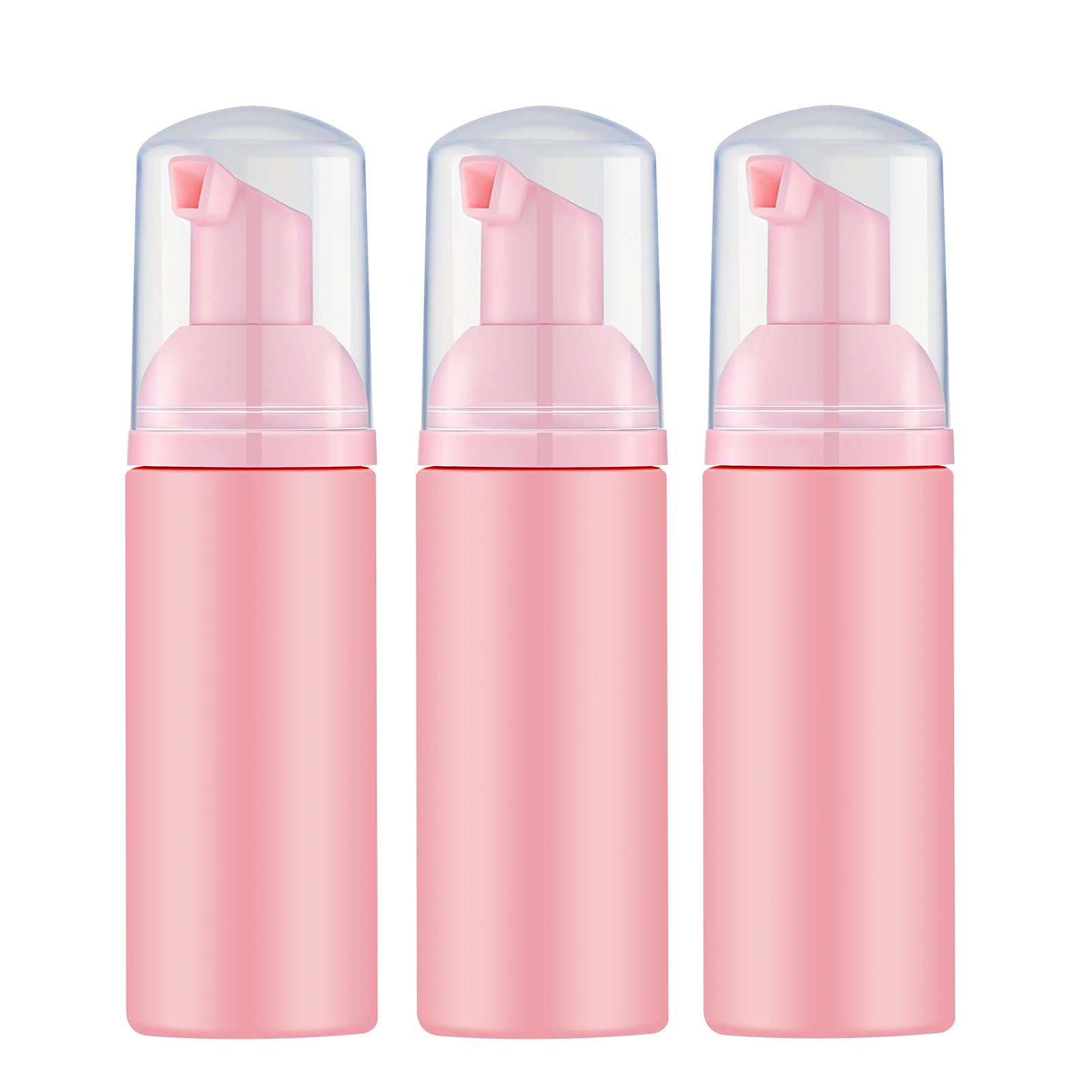 IRON BILL 2 Oz Foam Pump Bottle (3 Pack) - BPA Free Refillable Travel Foaming Soap Dispenser for Hand Soap, Body Wash & Eyelash Shampoo - Mini Pocket Size (Pink) | Perfect for Travel, Gym, Home & Office Use