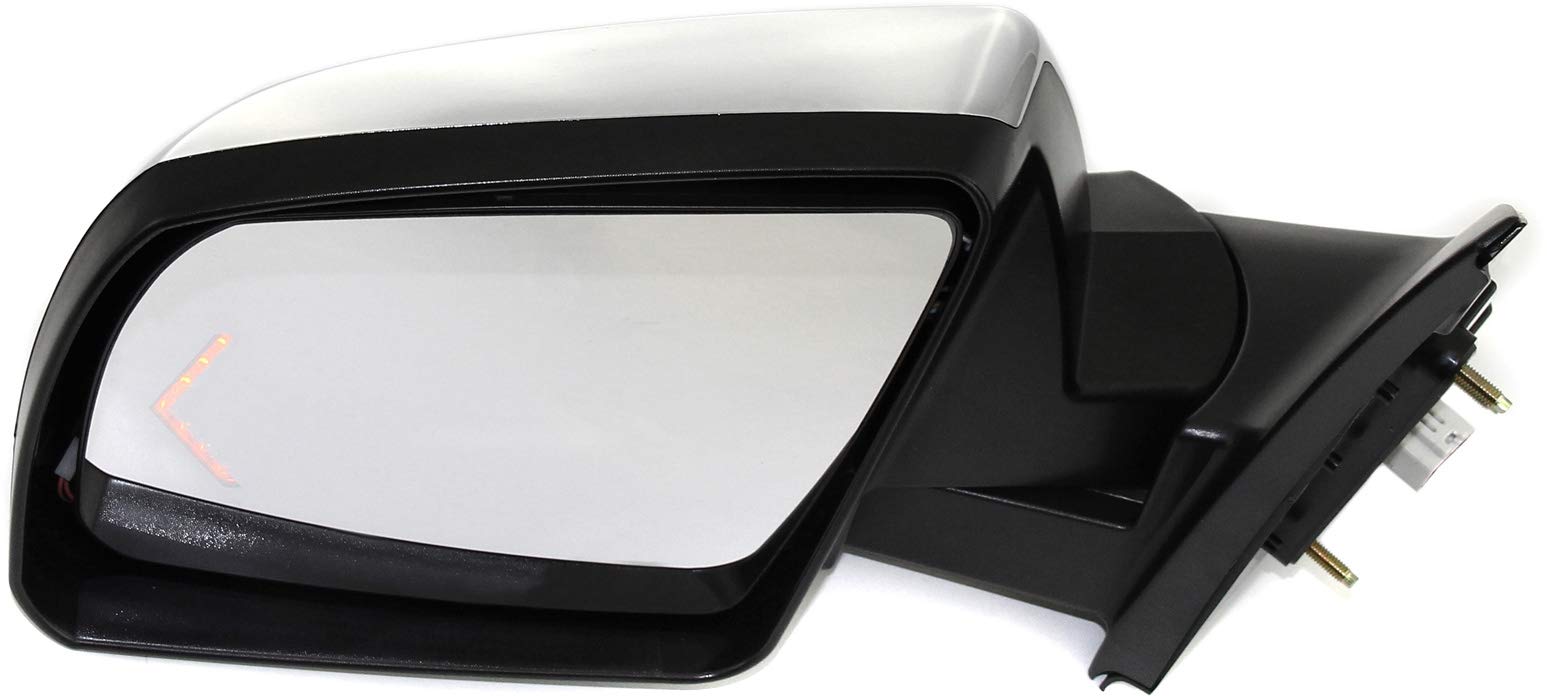 2007-2013 Toyota Tundra Driver Side Power Heated Mirror with Signal Light, Memory & Puddle Lamp - Chrome Kool Vue Replacement for Enhanced Visibility and Safety in Winter Driving