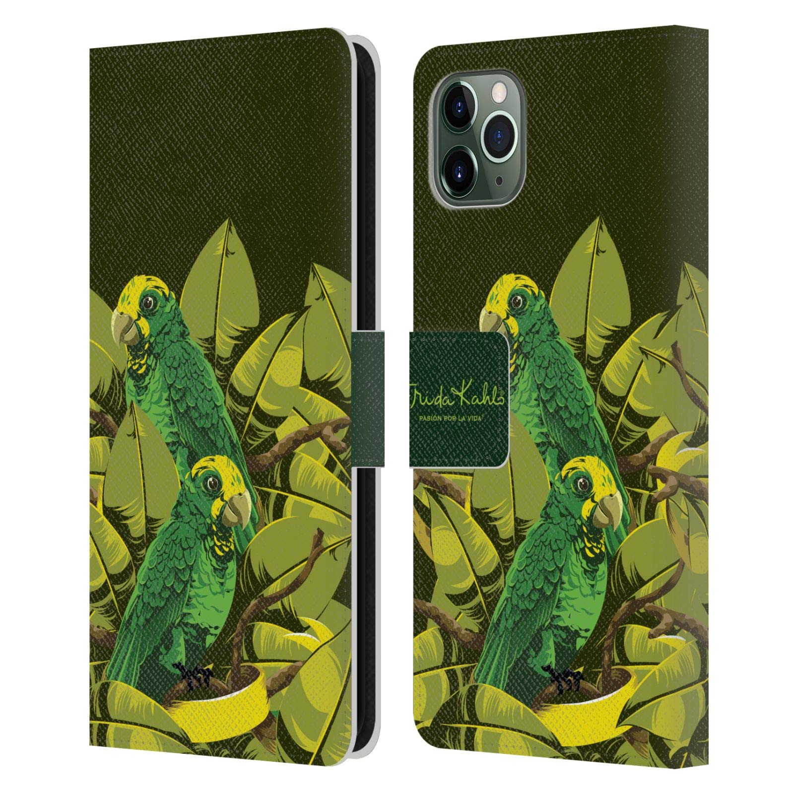 Head Case Designs Frida Kahlo iPhone 11 Pro Max Leather Wallet Case - Tropical Love Birds Art, Officially Licensed, Perfect for Travel & Everyday Use
