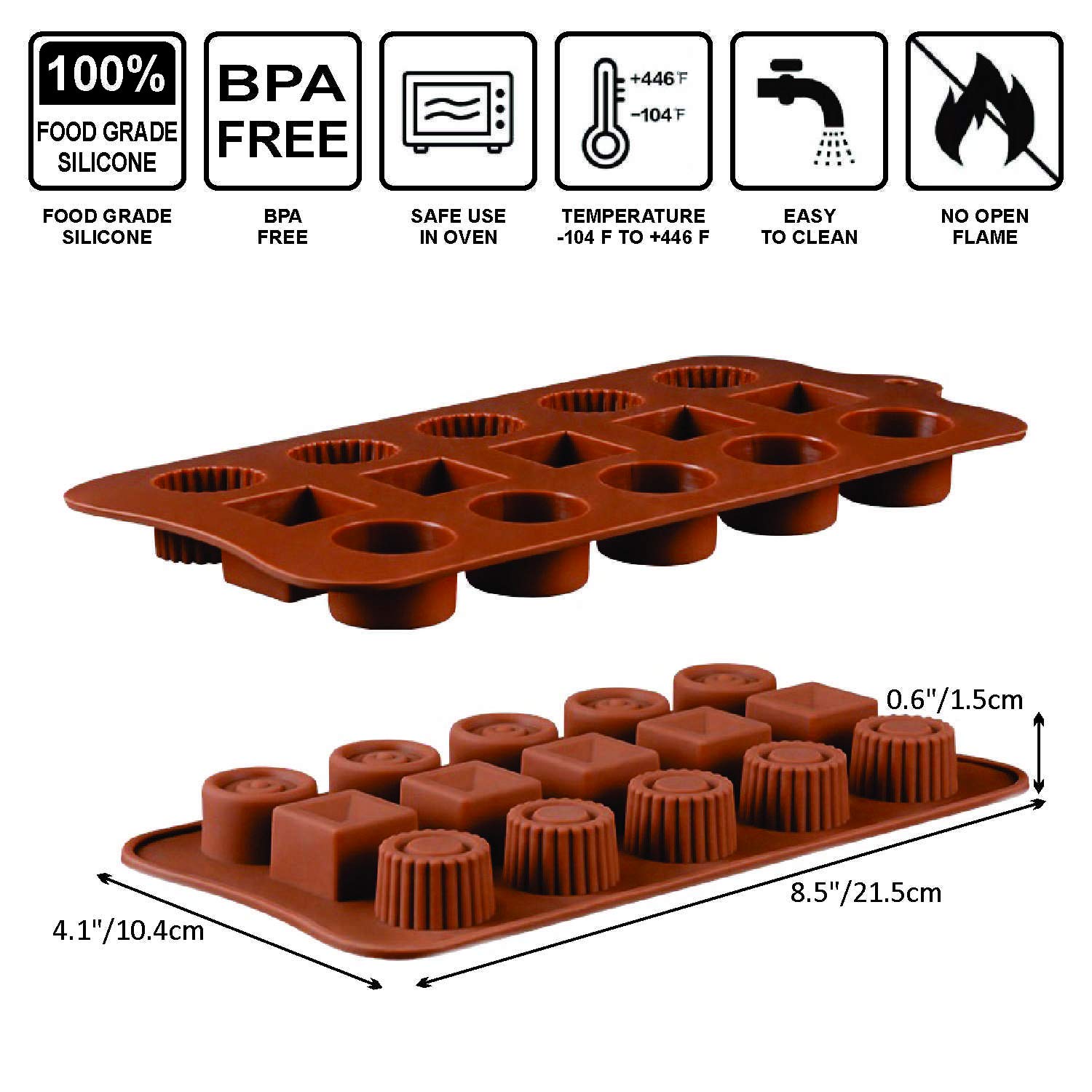 Premium Silicone Chocolate Mold for 3D Truffles - Mini Candy & Jelly Molds for Baking, DIY Desserts - Non-Stick Flexible Cake Decorating Tool for Home Chefs & Party Treats