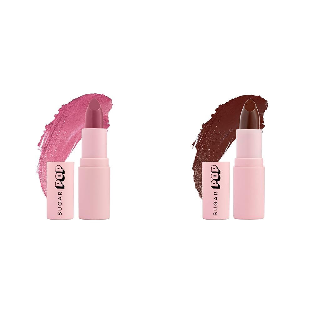 SUGAR POP Matte Lipstick - Long Lasting Non-Drying Formula (01 Taupe Dusty Rose & 05 Chocolate Dark Brown) 4.2g - Perfect for Everyday Wear, Date Night and Special Occasions