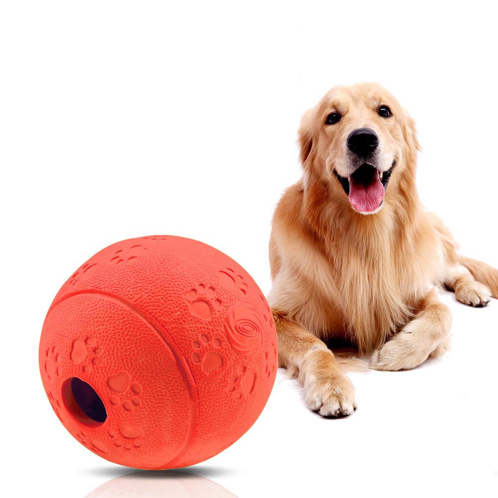 WeTest Interactive Premium Dog Puzzle Toys - IQ Treat Ball for Small, Medium & Large Dogs, Non-Toxic Chew Toys for Teeth Cleaning, Chewing & Play - Perfect for Indoor Training, Boredom Relief & Mental Stimulation (Red) (LJ-ZLK-112905)