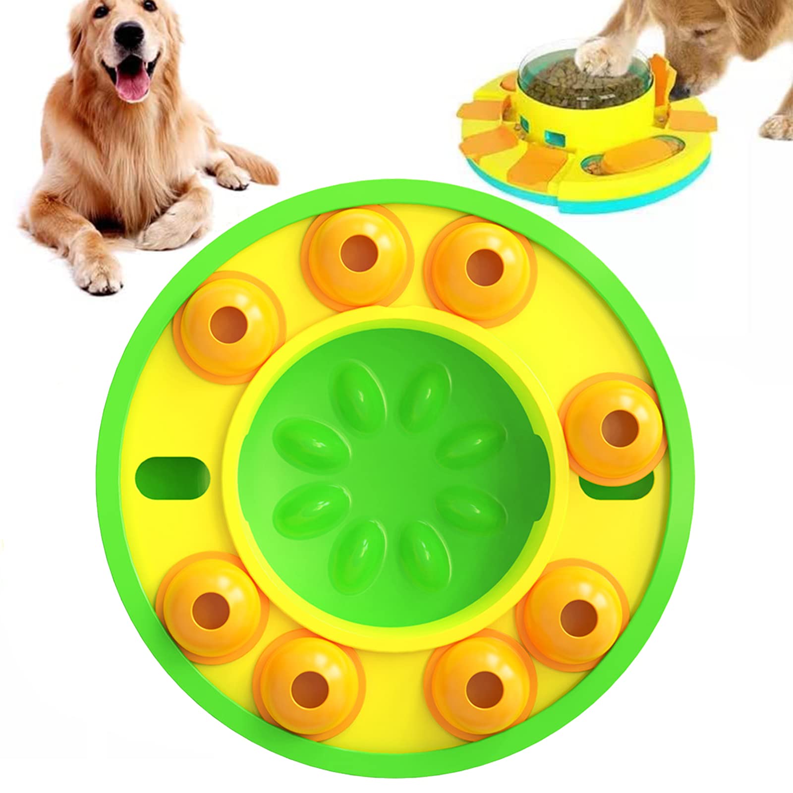 iUNser 2-in-1 Dog Puzzle Toy & Slow Feeder Bowl - Interactive IQ Training & Digestion Aid for Dogs - Spinning Food Dispenser for Smart Feeding & Mental Stimulation - Perfect for Puzzle Playtime & Mealtime Enrichment