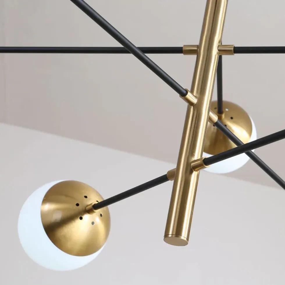 Elegant Multi-Round Glass Ball LED Gold Chandelier - Modern Crystal Ceiling Light Fixture for Dining Room, Bedroom & Living Room Decor