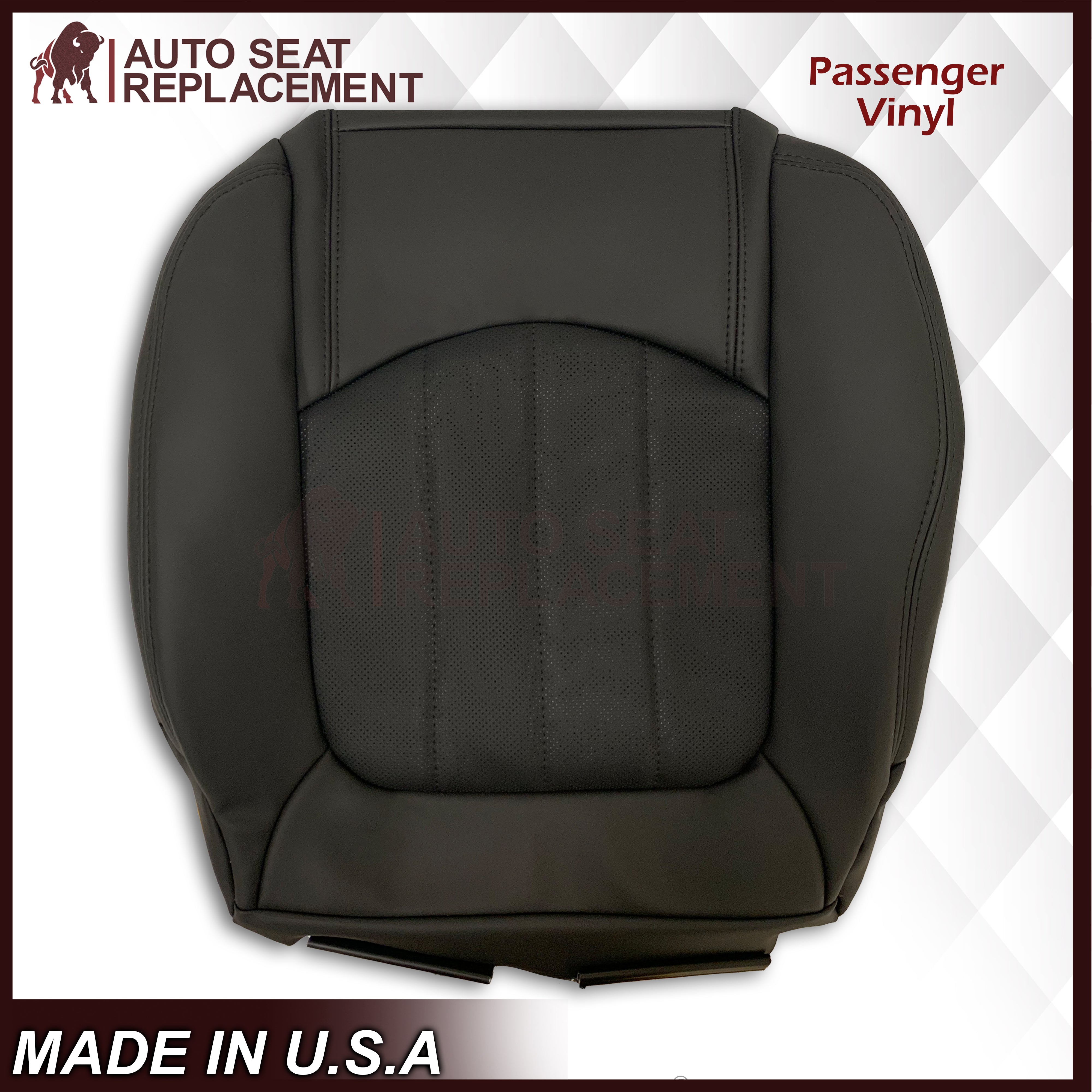 2009-2012 Chevrolet Traverse LTZ Black Perforated Seat Covers - Genuine Leather or Premium Vinyl Options for Driver & Passenger Seats - Perfect for Road Trips & Daily Commuting