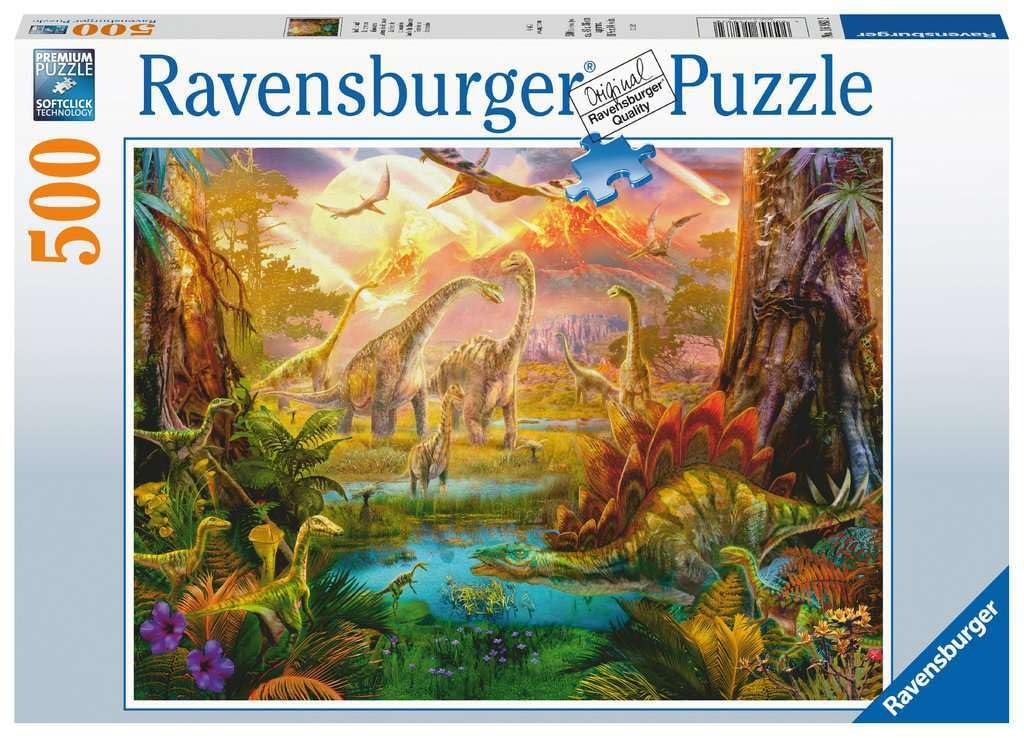 Ravensburger 500-Piece Adult Jigsaw Puzzle - Land of Dinosaurs (16983) | Challenging Dinosaur Puzzle for Adults, Perfect for Relaxation & Family Game Night