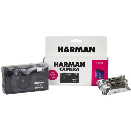 HARMAN Technology Reusable 35mm Film Camera with 2 Rolls of Film - Vintage Style Analog Photography for Beginners & Professionals - Perfect for Travel, Street Photography & Creative Projects