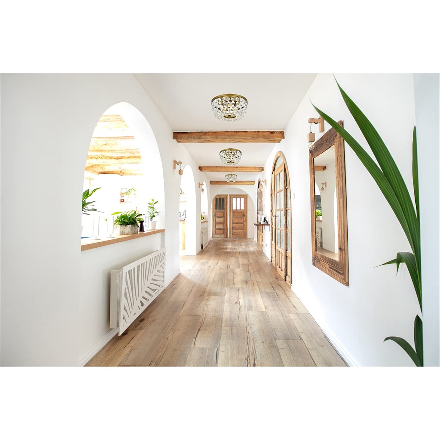 10 Inch Brass Flush Mount Ceiling Light - Modern Indoor Home Decor with Bright Lighting for Living Room, Bedroom & Hallway
