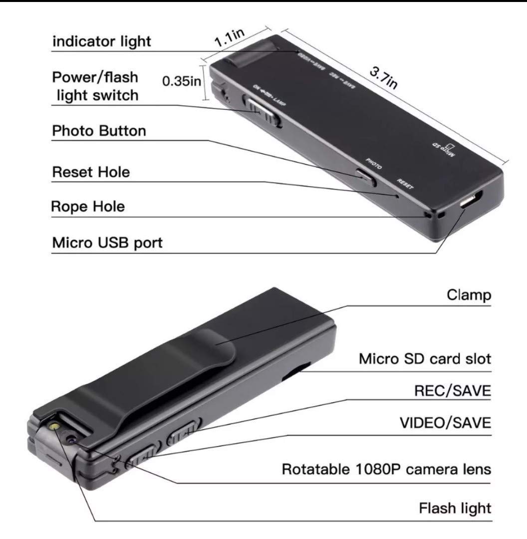 Mini Body Camera HD 1080P - Wireless Wearable Recorder for Home & Office Security