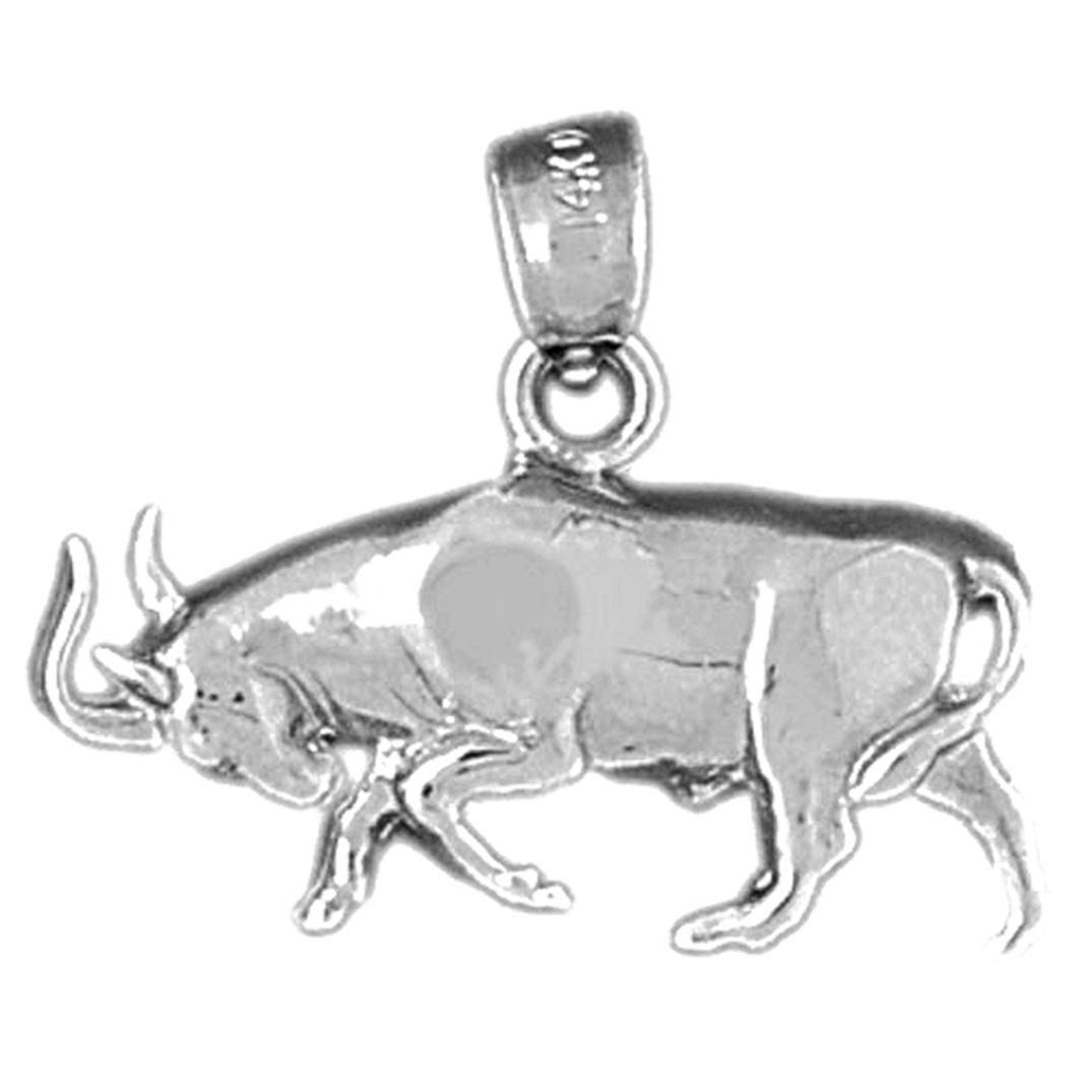 Sterling Silver 925 Wheel with Steer Head Pendant Necklace - 20mm Handmade Jewelry for Men & Women | Western Cowboy Style Gift for Rodeo, Biker & Motorcycle Enthusiasts