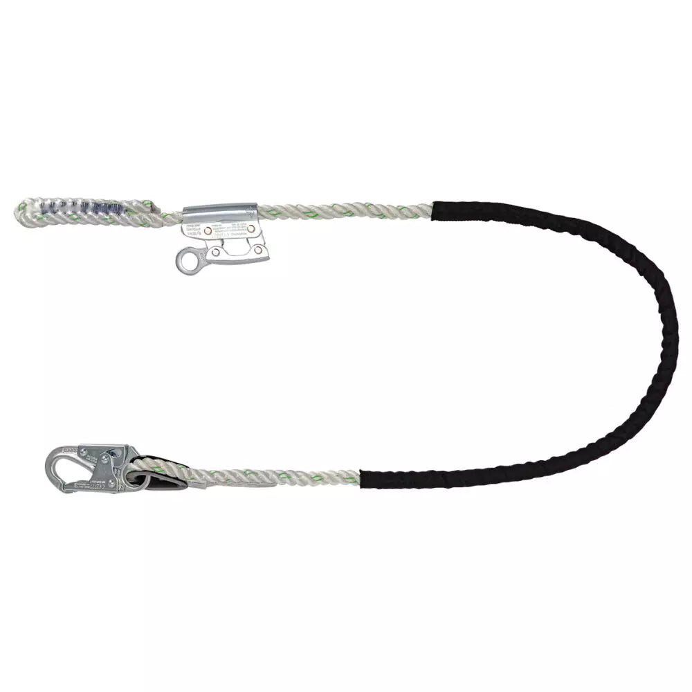 6ft Rope Positioning Assembly with Ascender & Snap Hook - Rock Climbing, Tree Work & Rescue Gear