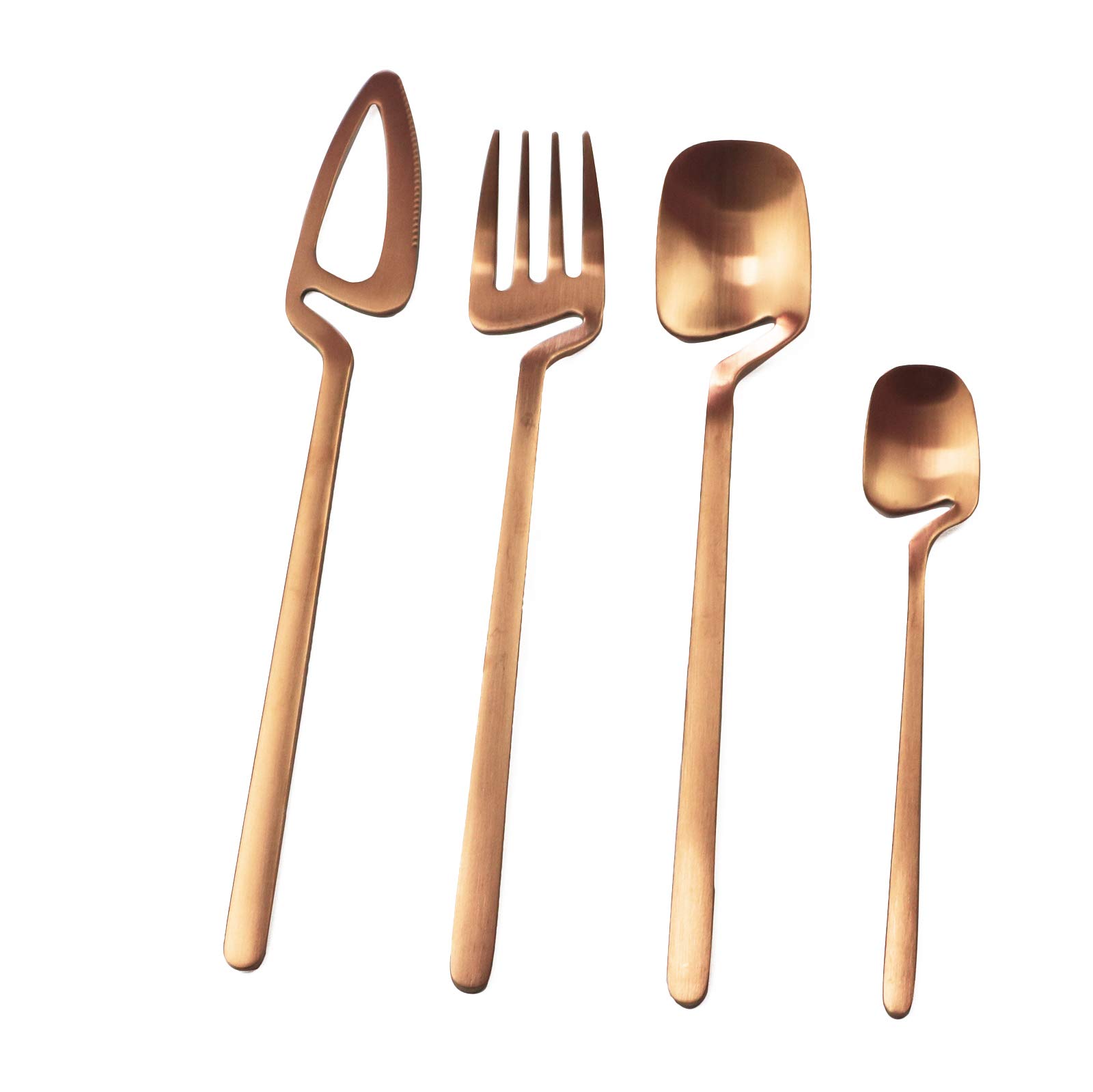 24-Piece Copper Dinnerware Set - 304 Stainless Steel Cutlery with Matte Finish (Forks, Spoons, Knives) - Elegant Flatware Set for Dining & Entertaining - Perfect for Restaurants, Weddings & Dinner Parties