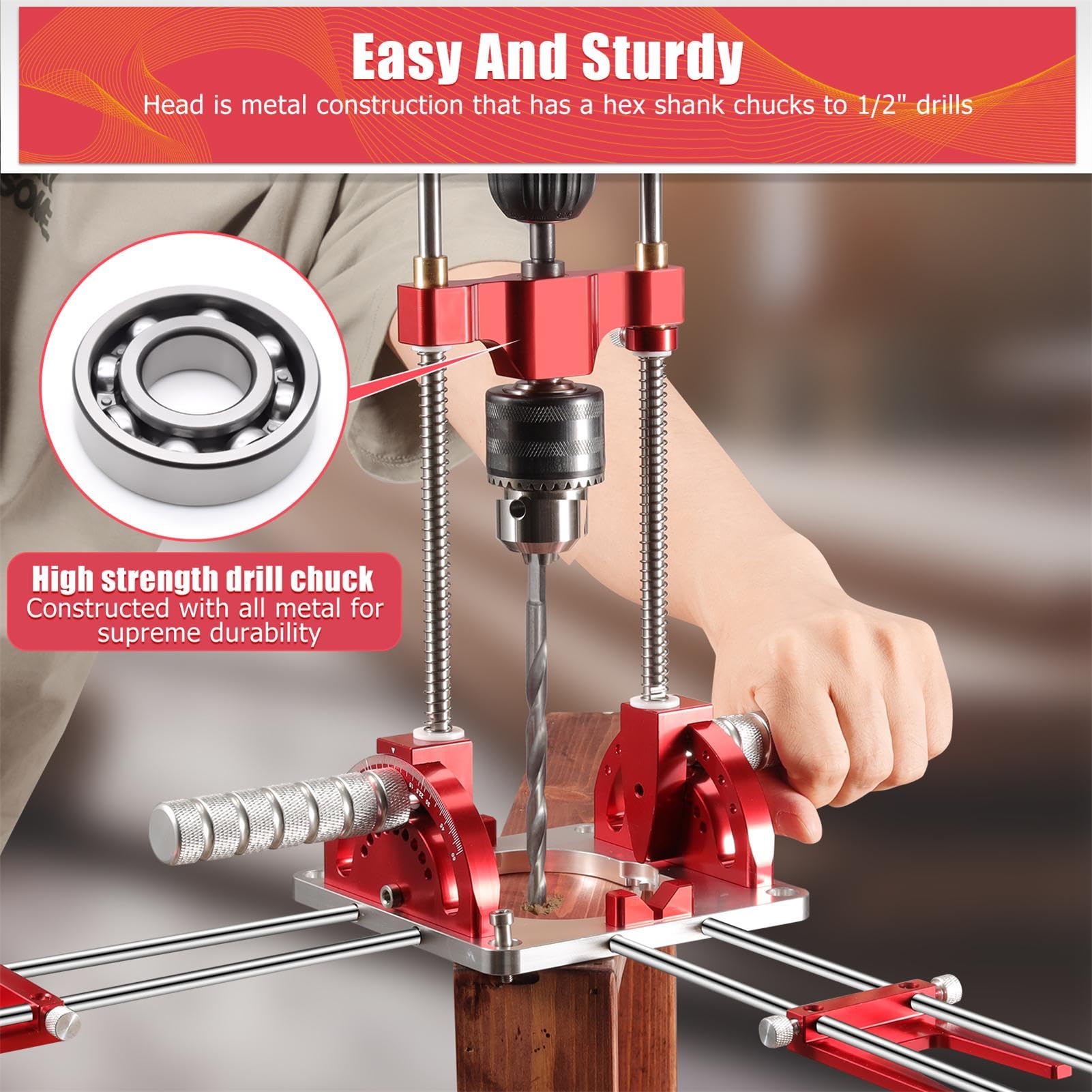 Portable Multi-Angle Drill Guide for Straight & Angled Holes (1/16