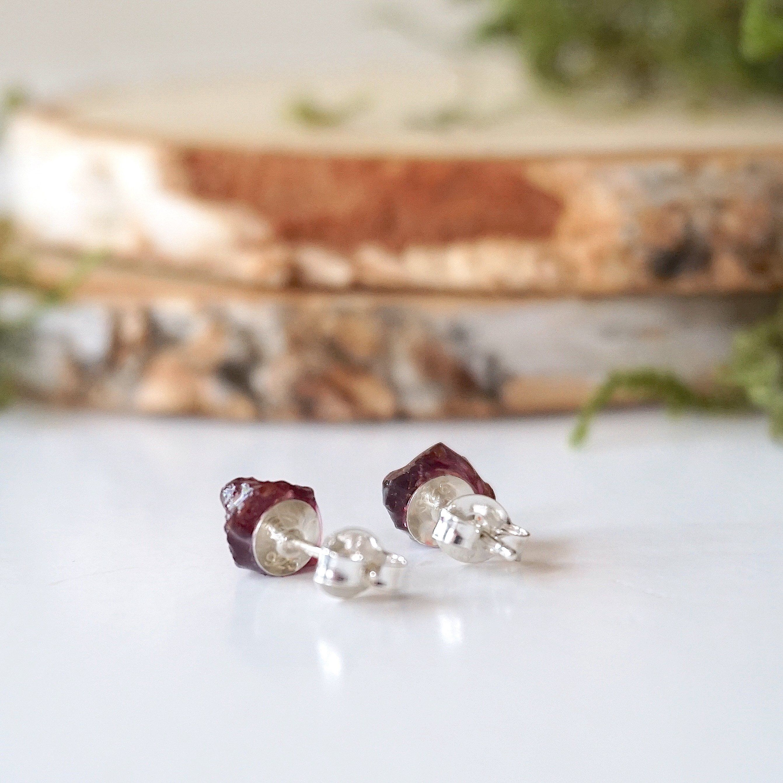 Garnet Stud Earrings for Women - 14K Gold Post Earrings | Perfect for Everyday Wear, Gift Giving & Special Occasions