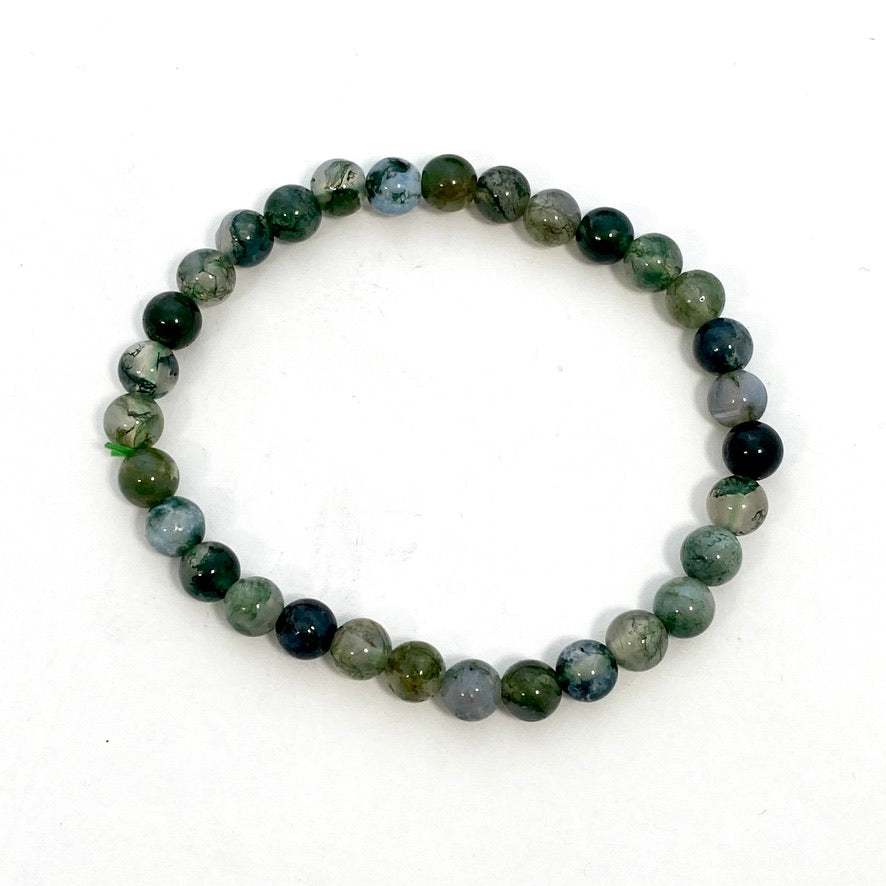 Natural Moss Agate Healing Bracelet for Women - Handmade Adjustable Beaded Crystal Jewelry for Meditation, Chakra Balancing & Positive Energy - Perfect for Yoga, Spiritual Gifts & Everyday Wear