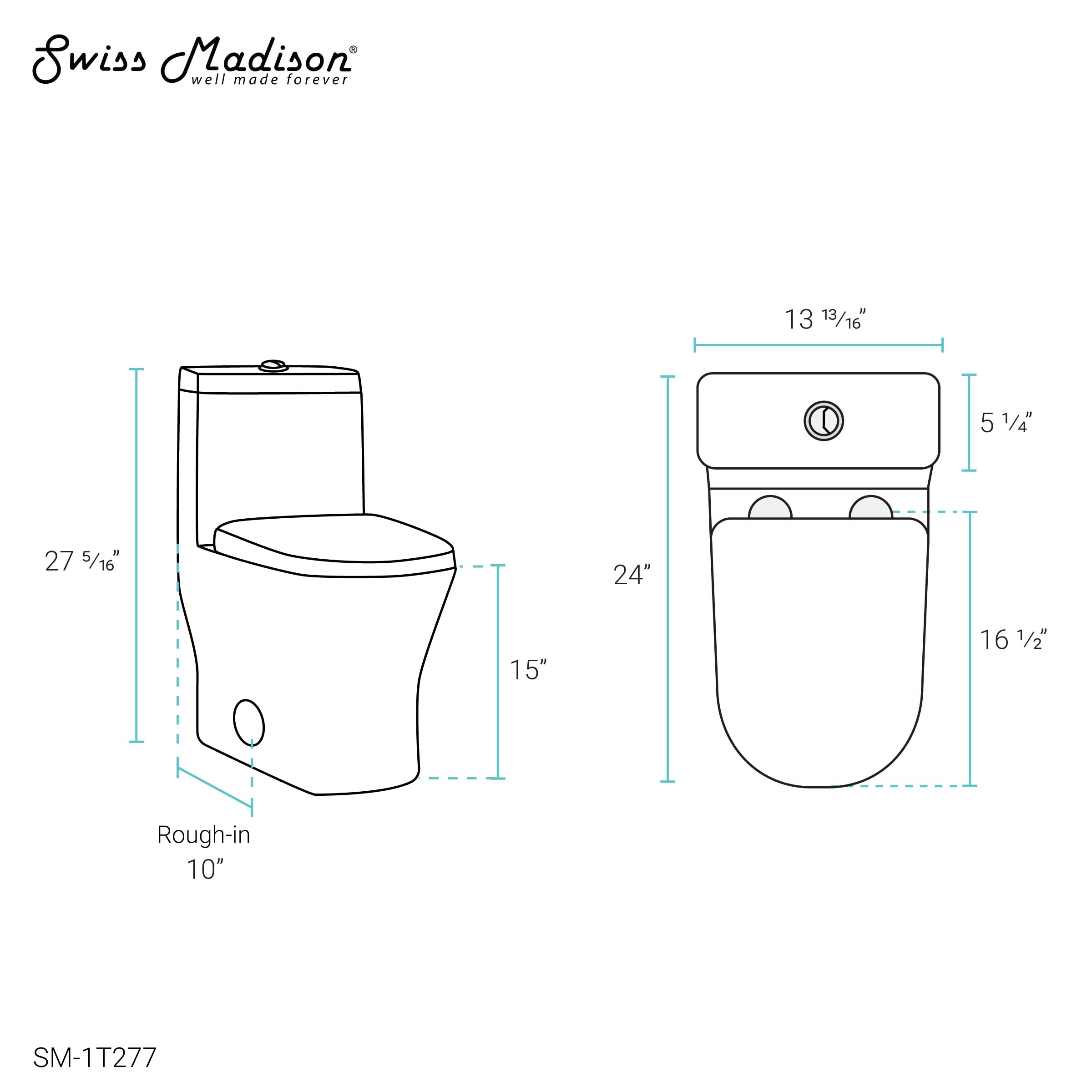 Swiss Madison Sublime II One-Piece Round Toilet - 10