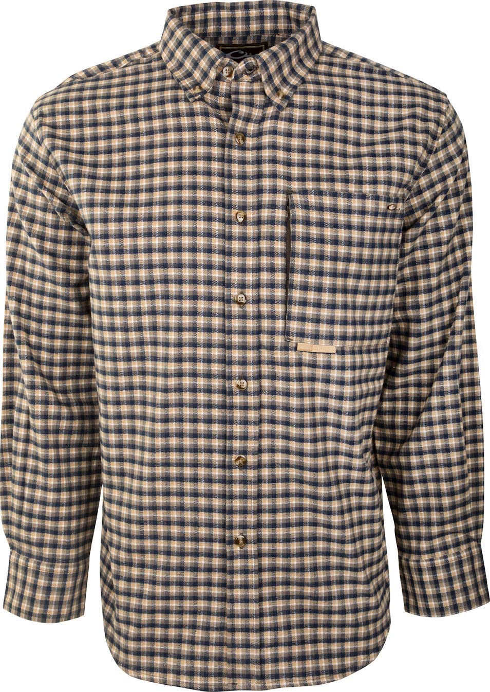 Drake Waterfowl Men's Autumn Brushed Twill Shirt - Comfortable Hunting & Outdoor Flannel Shirt for Fall Season | Ideal for Hunting, Camping & Casual Wear
