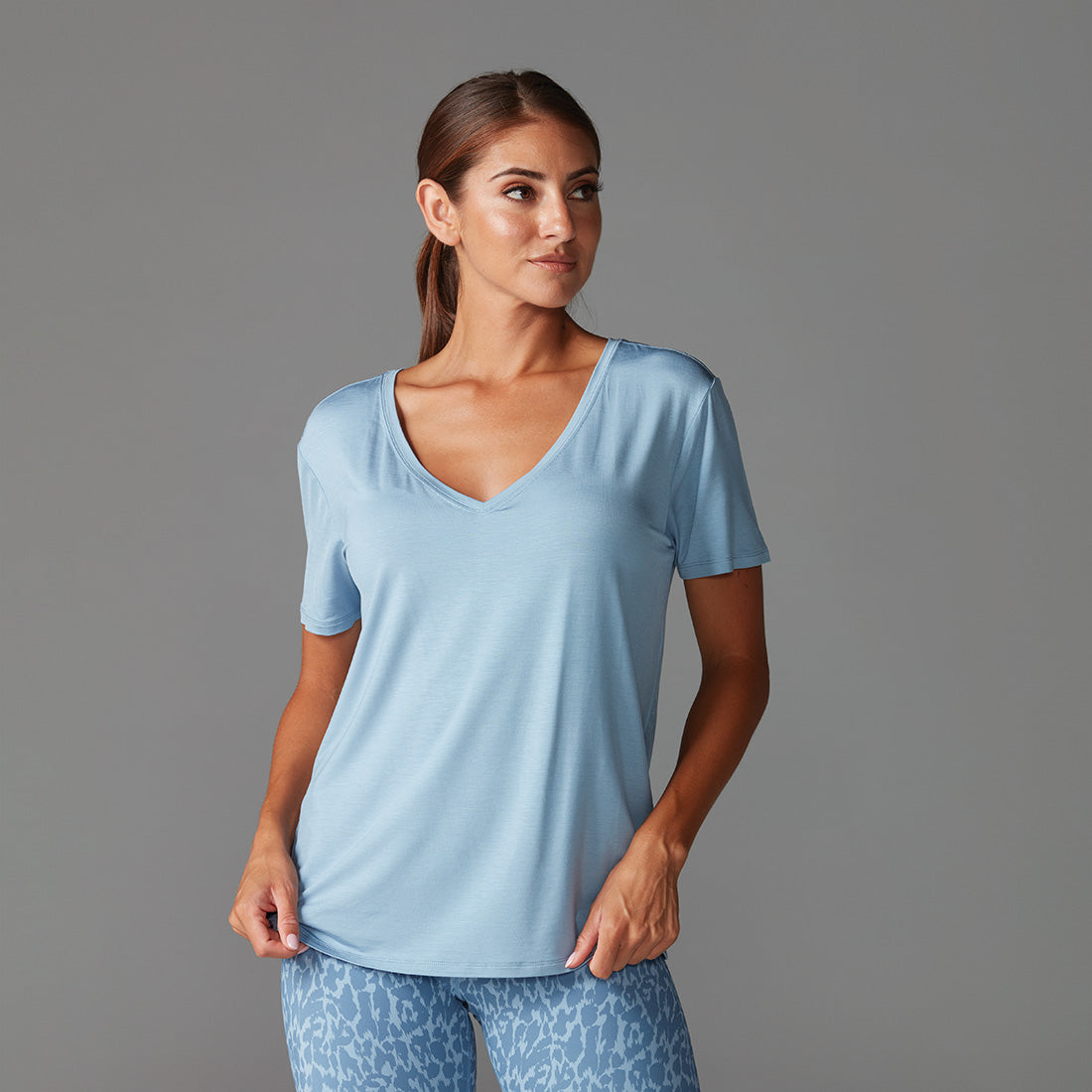 Tavi Noir Everyday V-Neck T-Shirt for Women - Soft Comfortable Casual Basic Tee - Perfect for Work, Weekend & Layering
