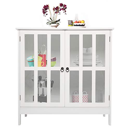 White With Glass Door