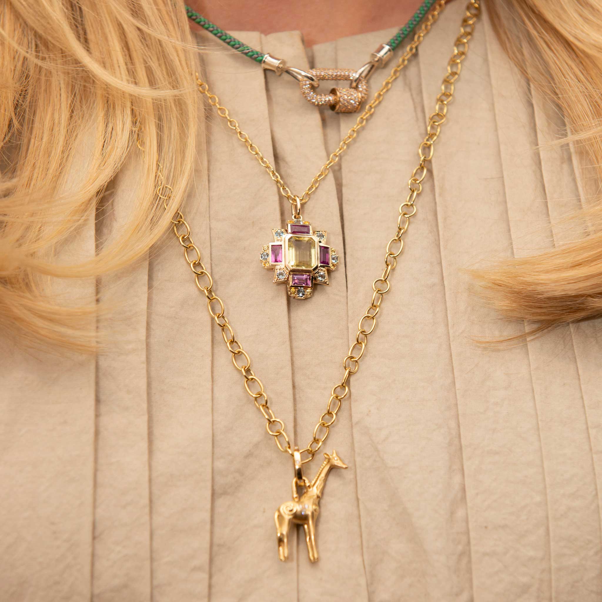 Temple St. Clair Small Twiga Giraffe Pendant Necklace - 18K Gold Plated Animal Jewelry for Women - Perfect Gift for Birthday, Anniversary & Everyday Wear