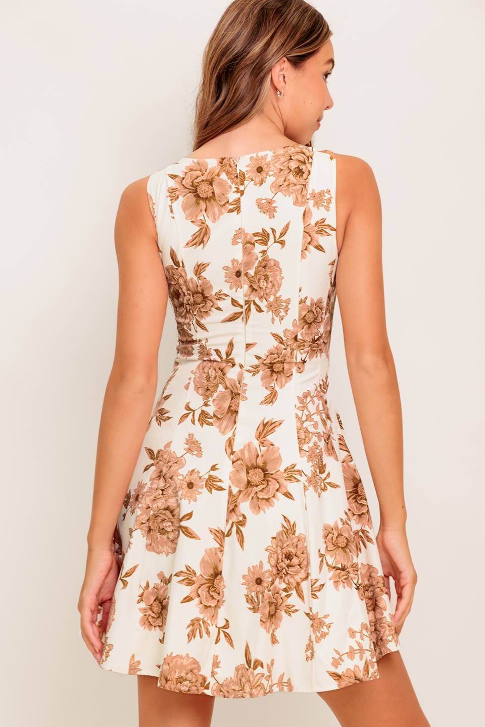 LIZBETH Romantic Summer Mini Dress - Floral Sleeveless A-Line Sundress for Women | Perfect for Beach Vacation, Date Night & Summer Parties
