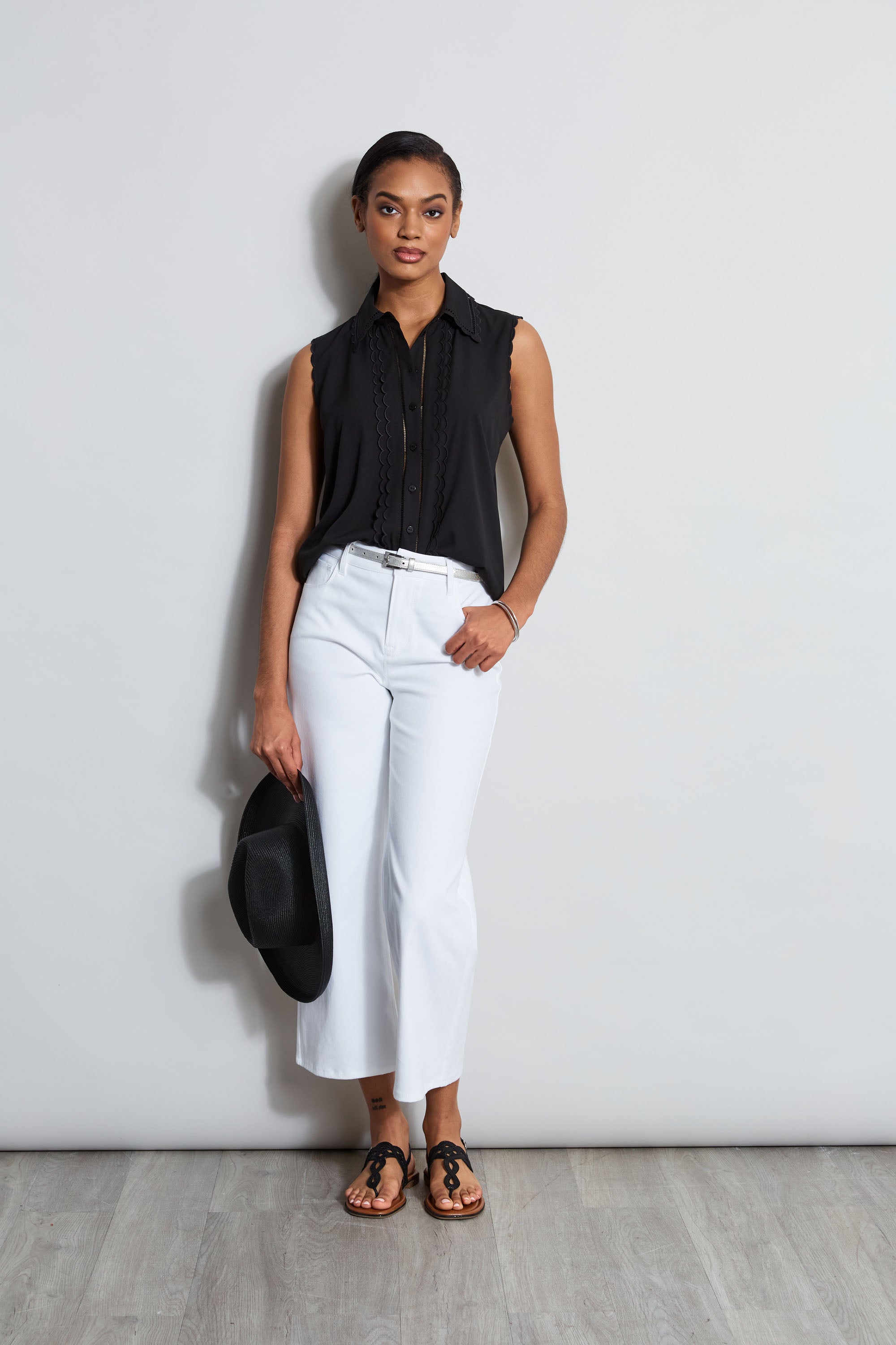 Women's Sleeveless Button Down Shirt - Casual Summer Blouse for Work & Vacation | Lightweight Breathable Office & Beach Wear