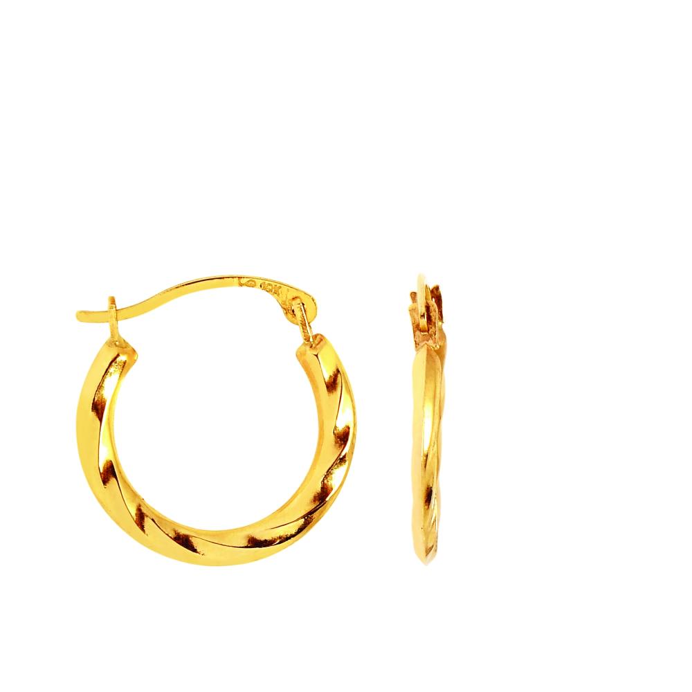 10K Gold Mini Twist Hoop Earrings - Dainty 14mm Huggie Earrings for Women - Perfect for Everyday Wear, Date Night & Special Occasions