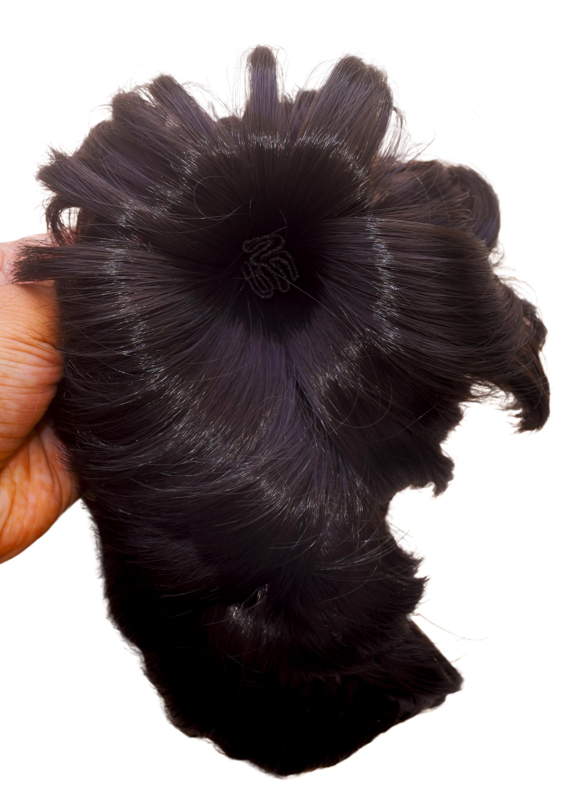 Black Juda Hair Bun for Women - Half Updo Party Hair Accessories with Hair Pin & Extensions | Perfect for Weddings, Prom, Cosplay & Special Occasions