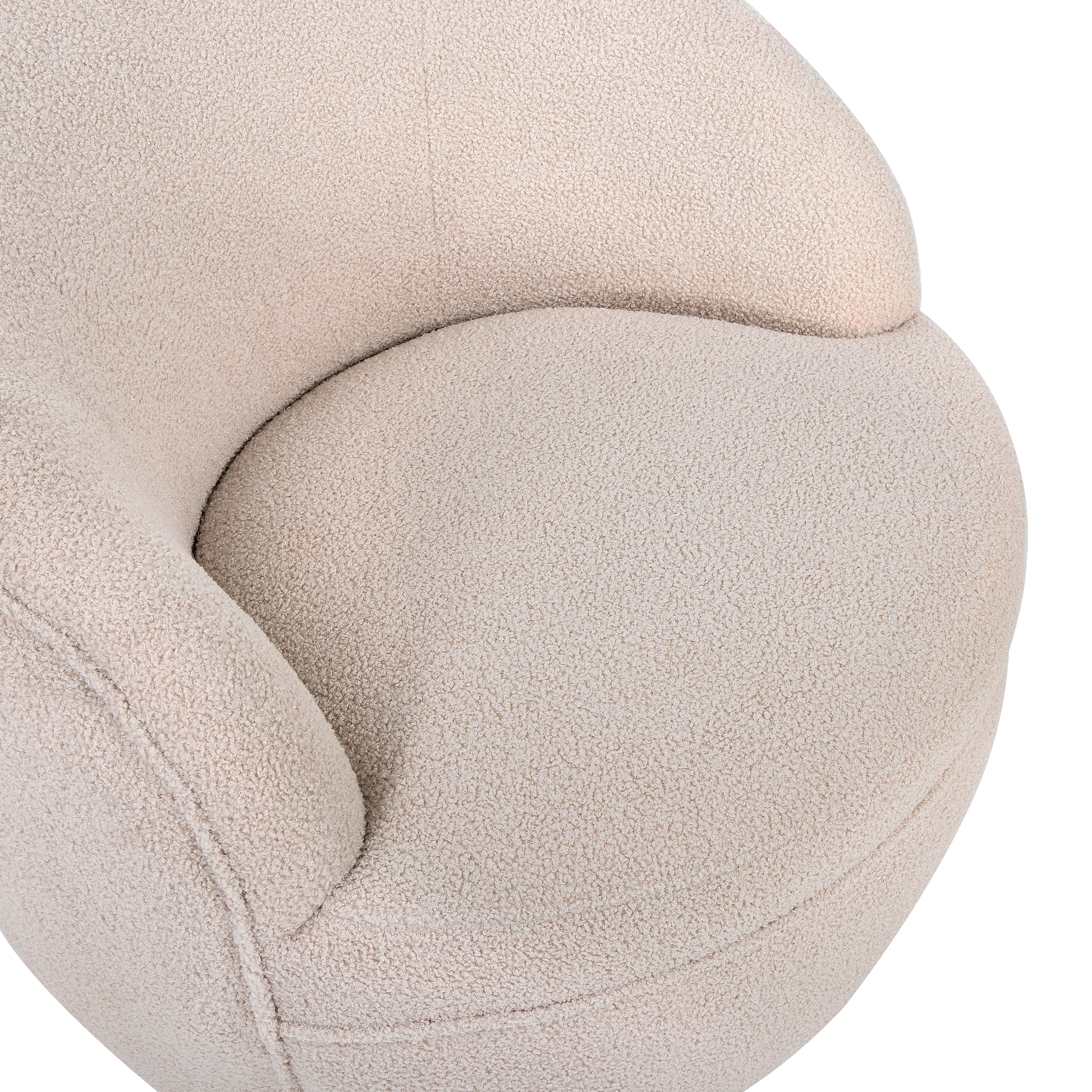 Roundhill Furniture Galleria 360 Swivel Faux Shearling Barrel Chair - Cozy Modern Accent Chair for Living Room, Bedroom & Office - Perfect for Reading, Relaxing & Home Decor