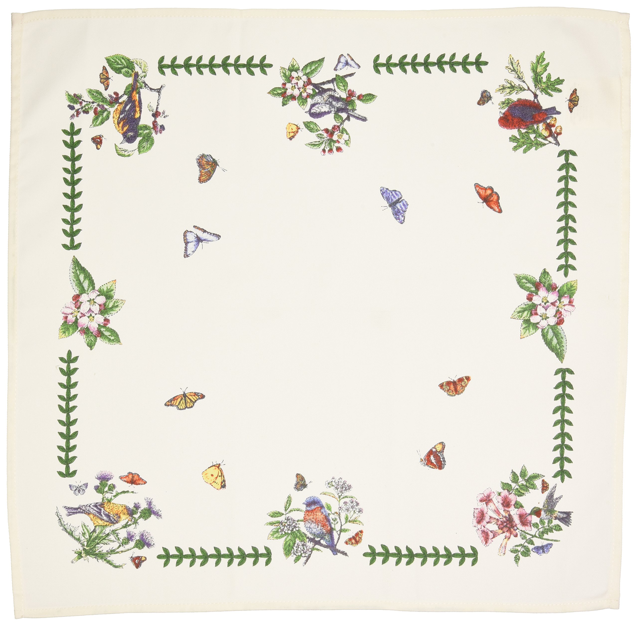 Avanti Linens 4-Piece Embroidered Napkin Set - Botanical Bird Design Kitchen & Dining Accessories for Home Decor, Perfect for Dinner Parties & Holiday Gatherings