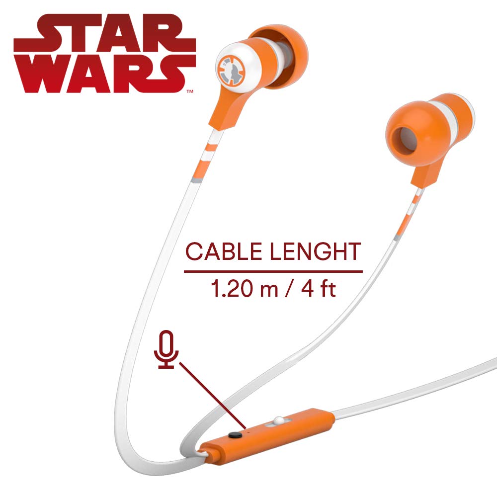 BB-8 Themed Wireless Earbuds with Built-in Mic - Star Wars Inspired Bluetooth Headphones for Running, Gaming & Workouts