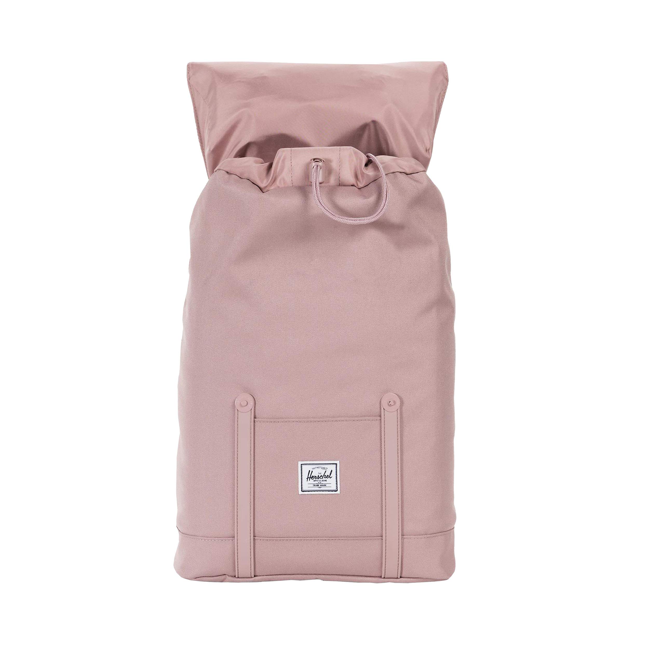 Herschel Retreat Backpack - 14.0L Mid-Volume Laptop Backpack for Women & Men, Lightweight Travel Daypack, Water-Resistant Ash Rose/Ash Rose Rubber - Perfect for School, Work, Commuting & Outdoor Adventures