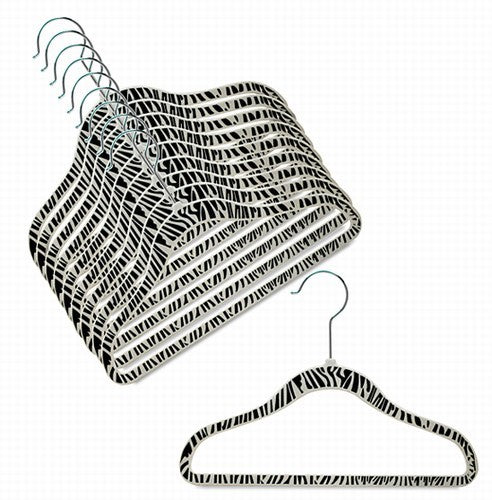 Kids' Slim Line Printed Zebra Hangers - Space Saving Closet Organizers for Children's Clothes, Dresses & Accessories - Perfect for Bedroom, Nursery & Travel Storage