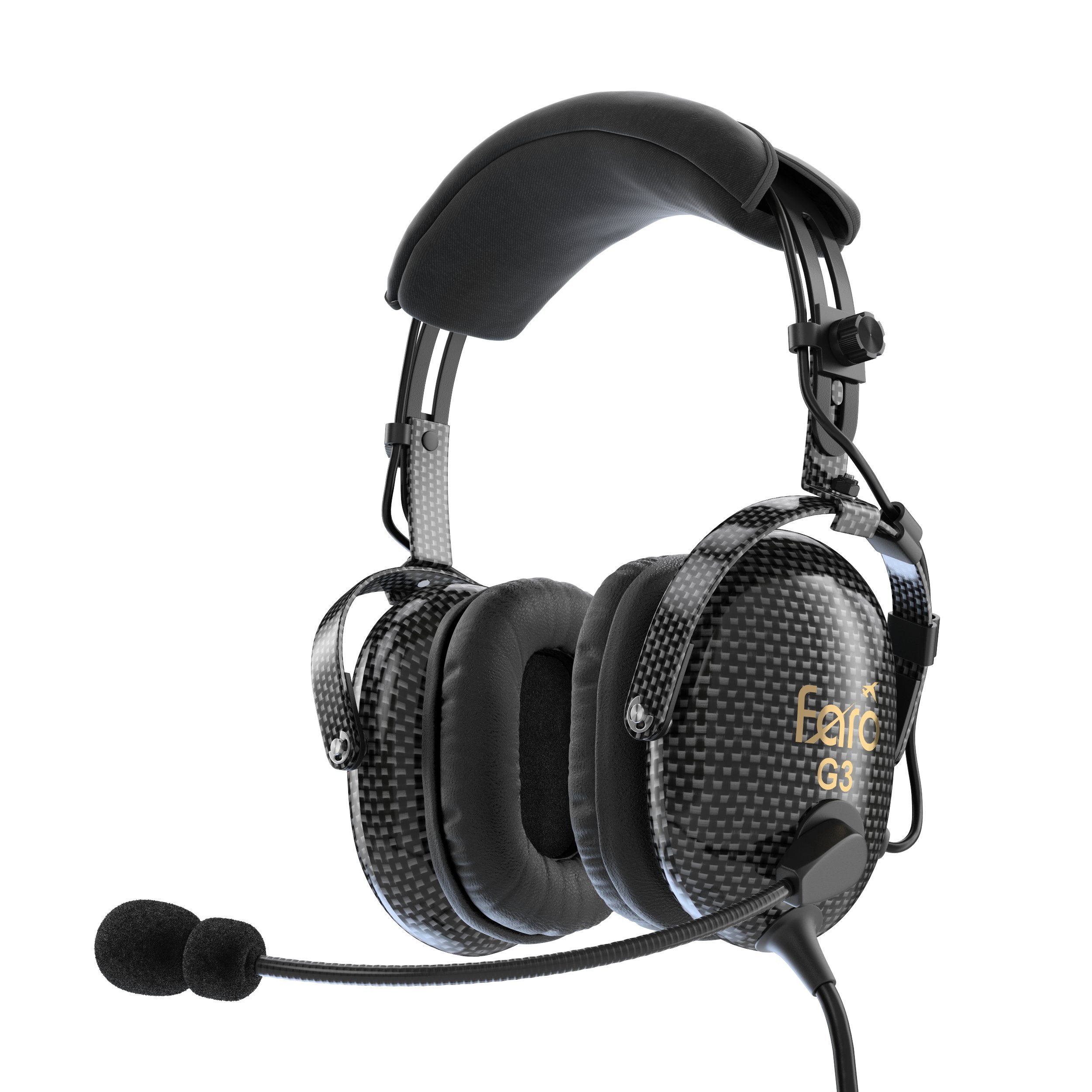 Faro G3 ANR Aviation Headset with Active Noise Reduction - Carbon Fiber Bluetooth Pilot Headset for Professional & Student Pilots - Perfect for Flight Training, Cockpit Communication & Air Traffic Control