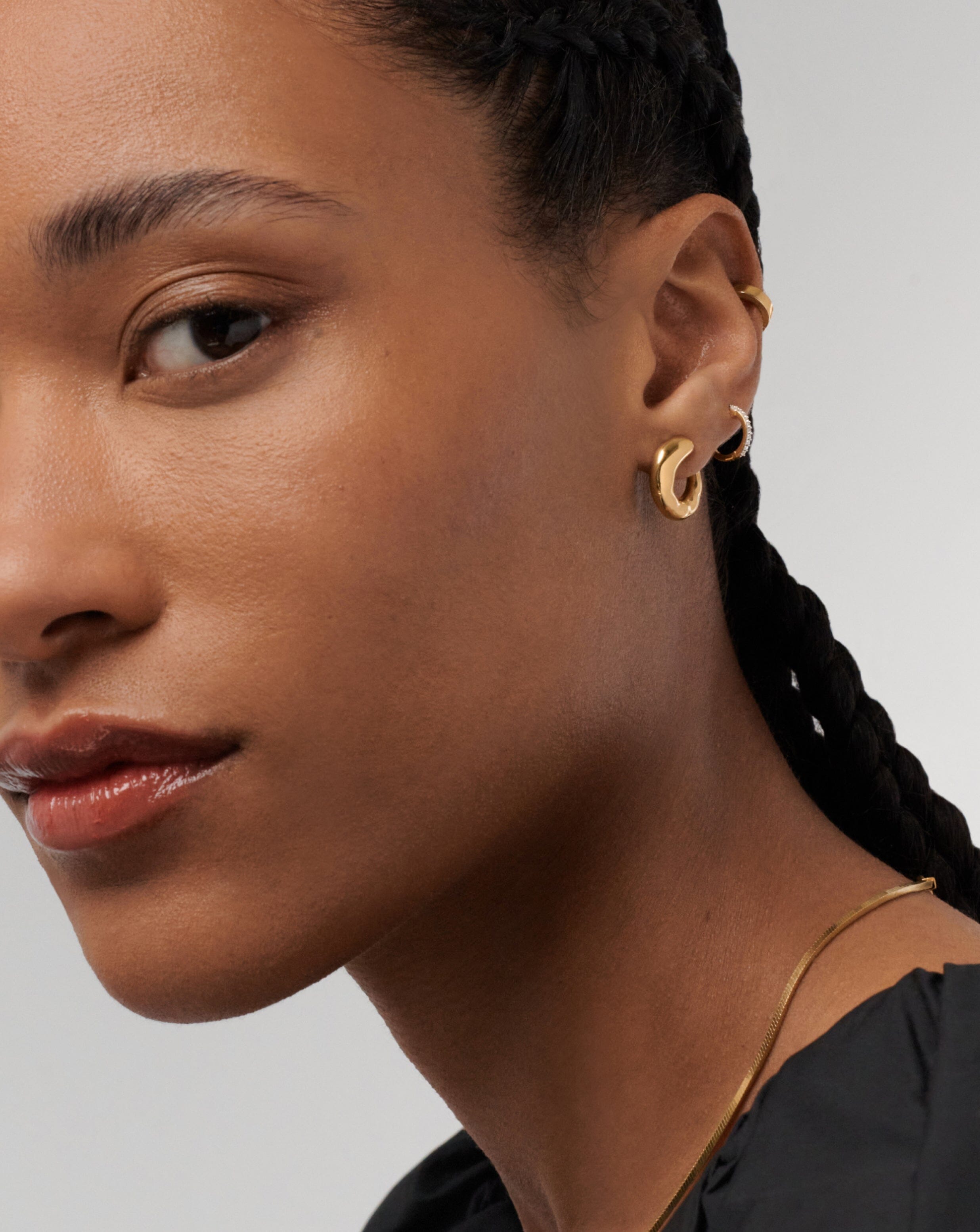 18k Gold Vermeil Molten Open Earrings – Elegant Dangle Hoops for Women, Perfect for Parties, Weddings & Everyday Wear
