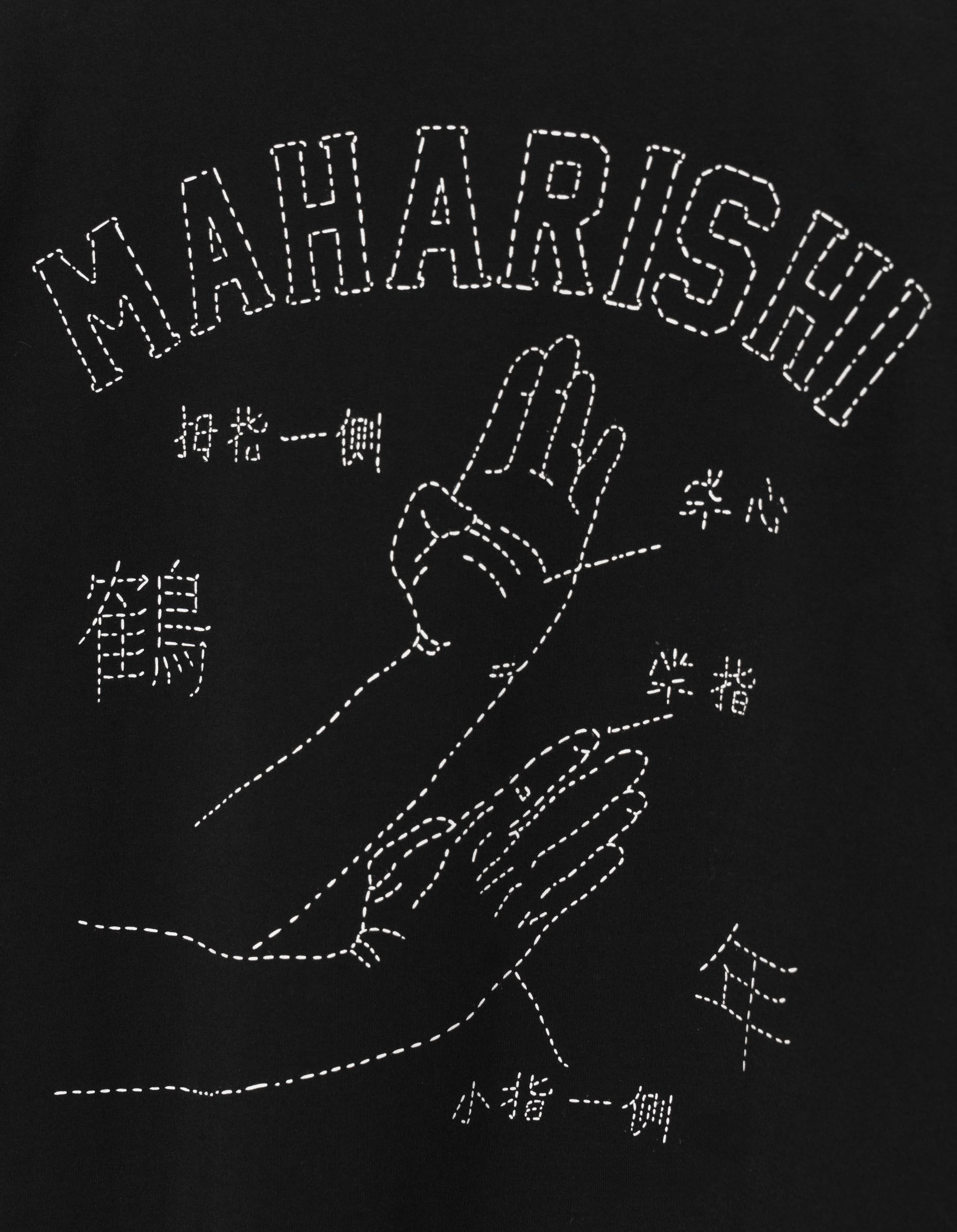 1582 Maha Paizhi Sashiko Stitched Black T-Shirt - Japanese Inspired Casual Wear for Men & Women - Perfect for Streetwear, Loungewear, and Everyday Fashion