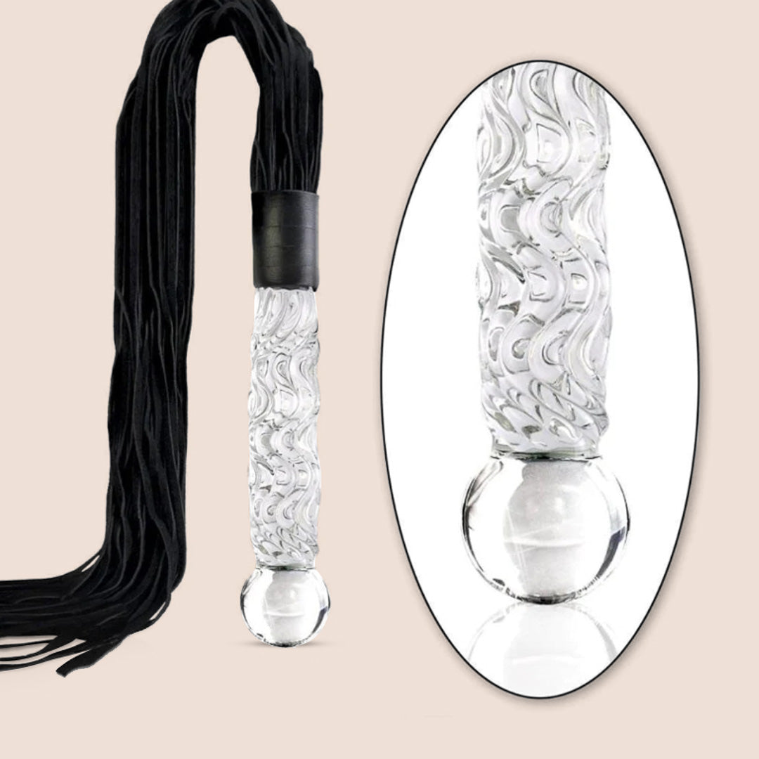 Icicles No. 38 - Handmade Glass and Leather Jewelry Set for Women | Elegant Necklace and Bracelet Gift Set | Perfect for Parties, Weddings, and Special Occasions