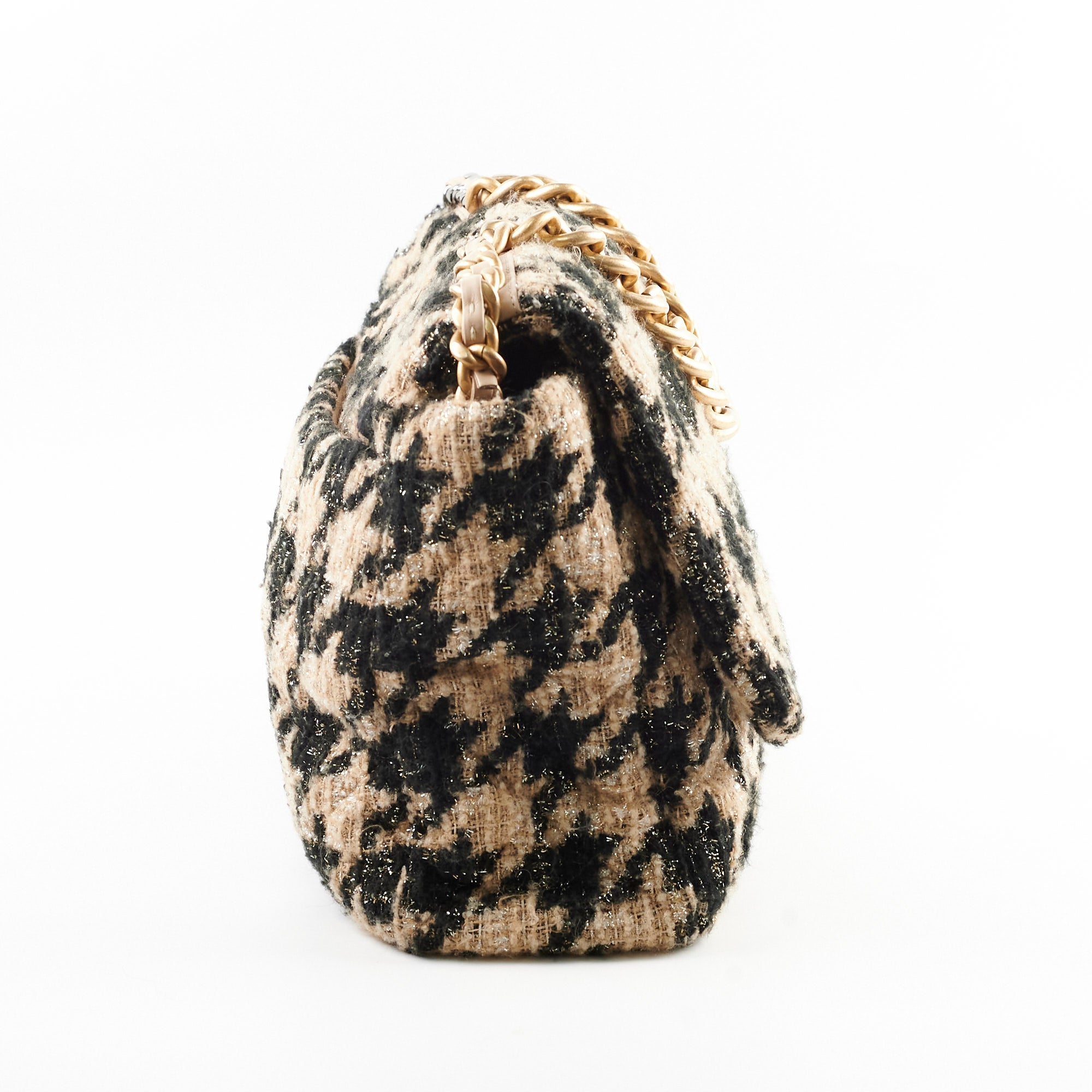Chanel 19 Maxi Tweed Bag Beige & Black 28 Series - Luxury Designer Handbag for Women, Perfect for Work, Travel & Special Occasions