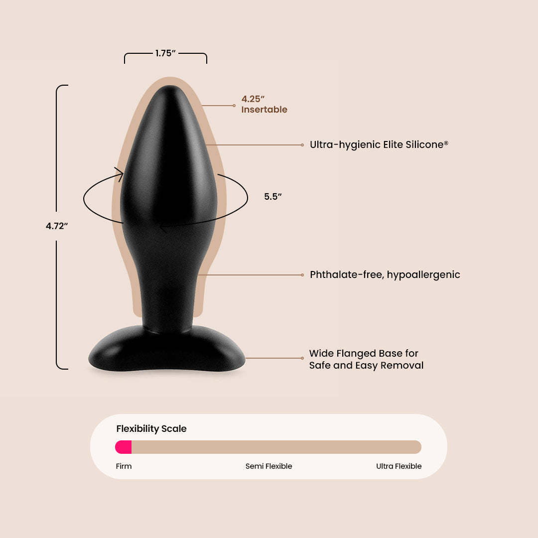 Anal Fantasy Medium Silicone Butt Plug with Tapered Tip - Comfortable & Discreet for Beginners & Advanced Play | Perfect for Solo Exploration, Couples Play & BDSM Scenes