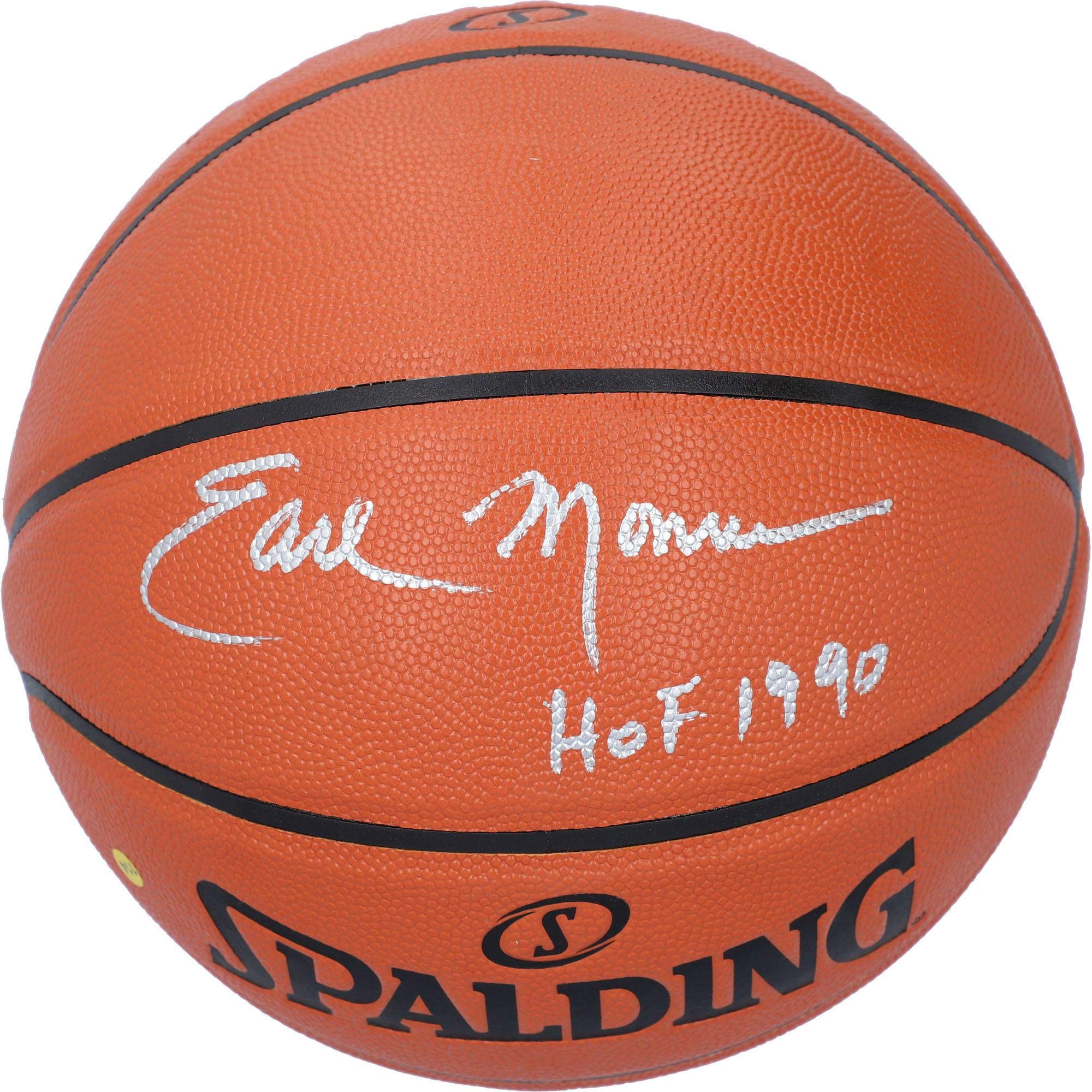 Earl Monroe New York Knicks Autographed Spalding Basketball - Indoor/Outdoor Game Ball with 'HOF 90' Inscription - Signed Collectible for NBA Fans & Sports Memorabilia - Perfect for Display, Gifts, and Basketball Enthusiasts