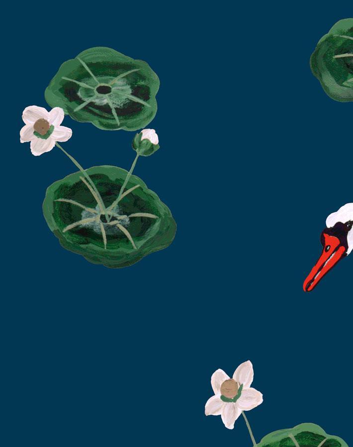 Lily Pad Lake Wallpaper by Carly Beck - Stunning Peacock Design for Home & Office Decor - Perfect for Living Room, Bedroom, or Nursery