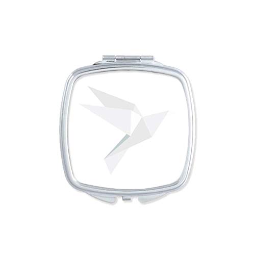 DIYthinker White Origami Abstract Pigeon Pattern Compact Mirror - Portable Double-Sided Pocket Makeup Mirror for Travel, Purse & Everyday Use