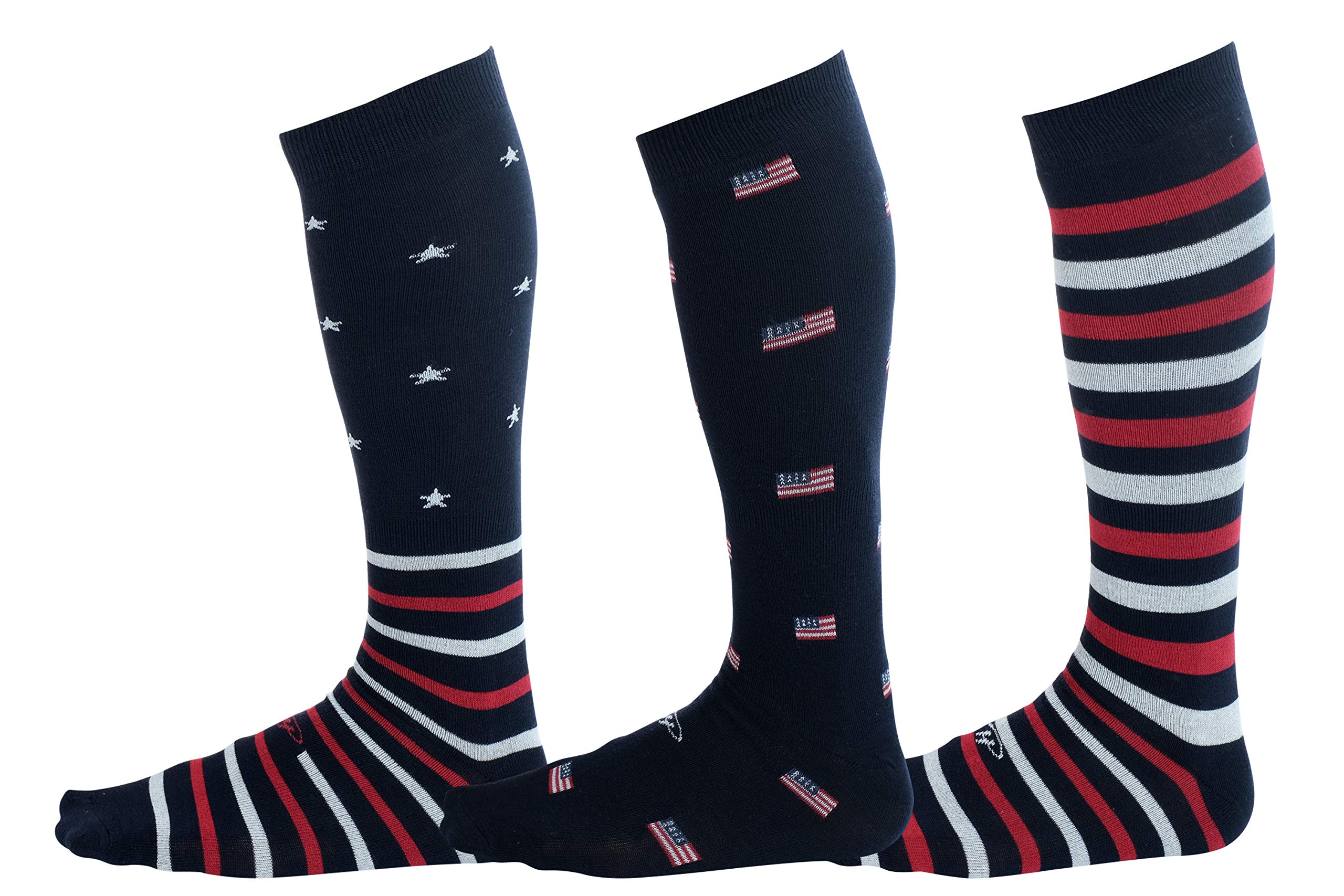 Premium Cotton Over the Calf Dress Socks for Men (3-Pack) - Stay-Up Long Socks for 12+ Hours - Comfortable Business & Formal Wear Socks for Office, Weddings & Special Occasions