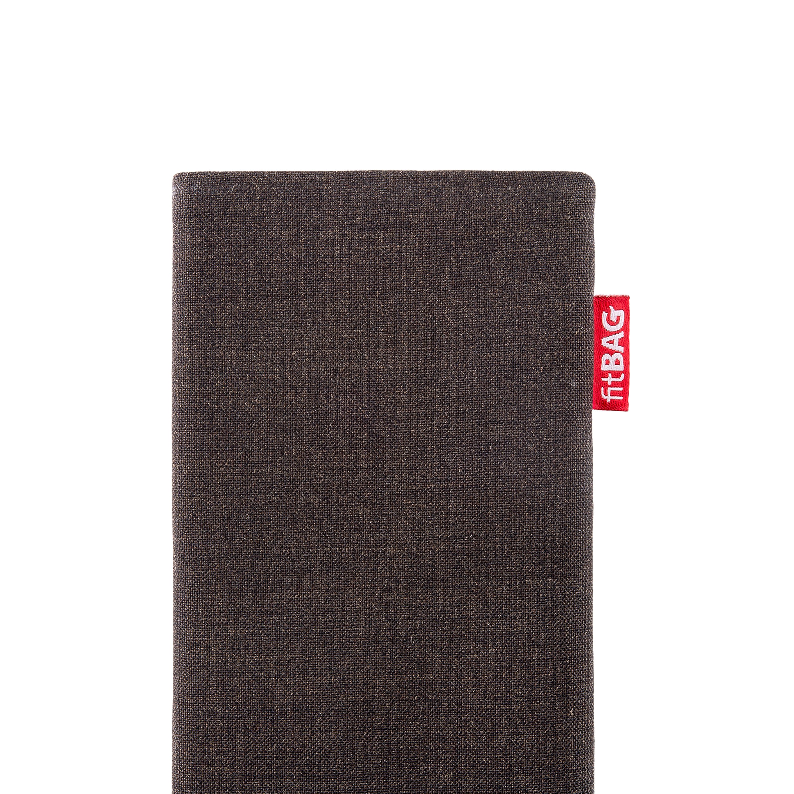 Premium Brown Custom Tailored Sleeve for Apple iPhone X/Xs - German-Made Luxury Suit Fabric Pouch Case with Microfiber Lining | Perfect for Business Professionals & Screen Protection