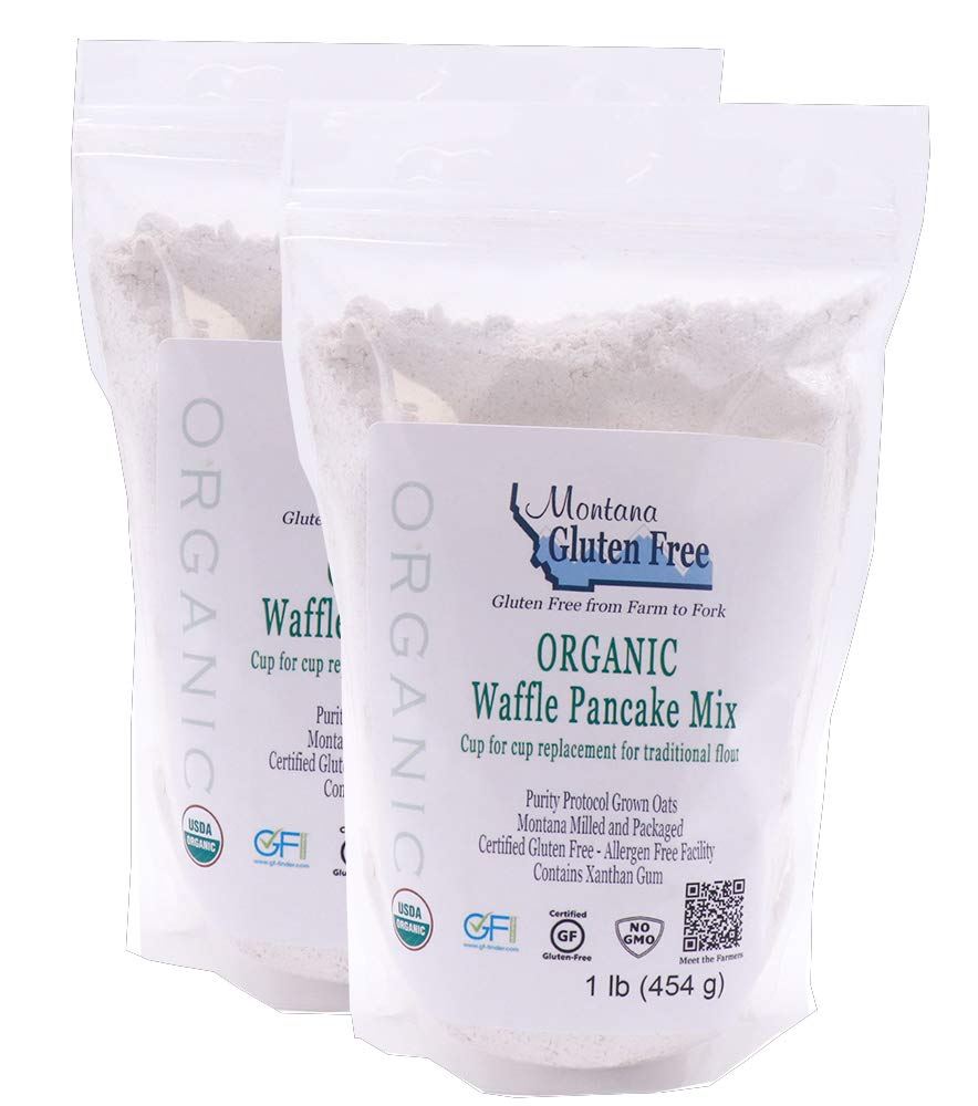 Organic Gluten-Free Waffle & Pancake Mix - Montana Grown, 2-Pack (2 lbs Total) - Perfect for Breakfast, Brunch & Family Gatherings