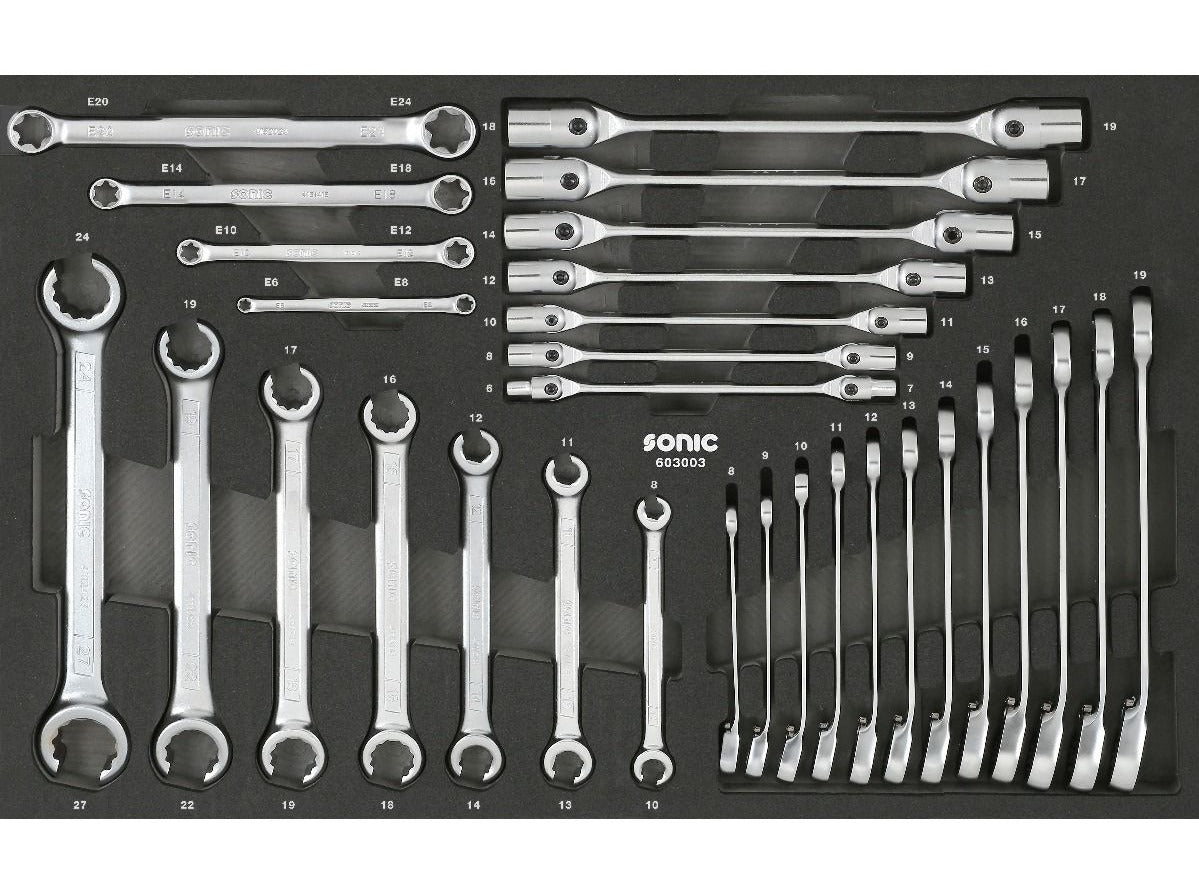 30-Piece Sonic Foam System Wrench Set - Medium (26mm) - Professional Automotive & Home Repair Tool Kit for DIY Projects
