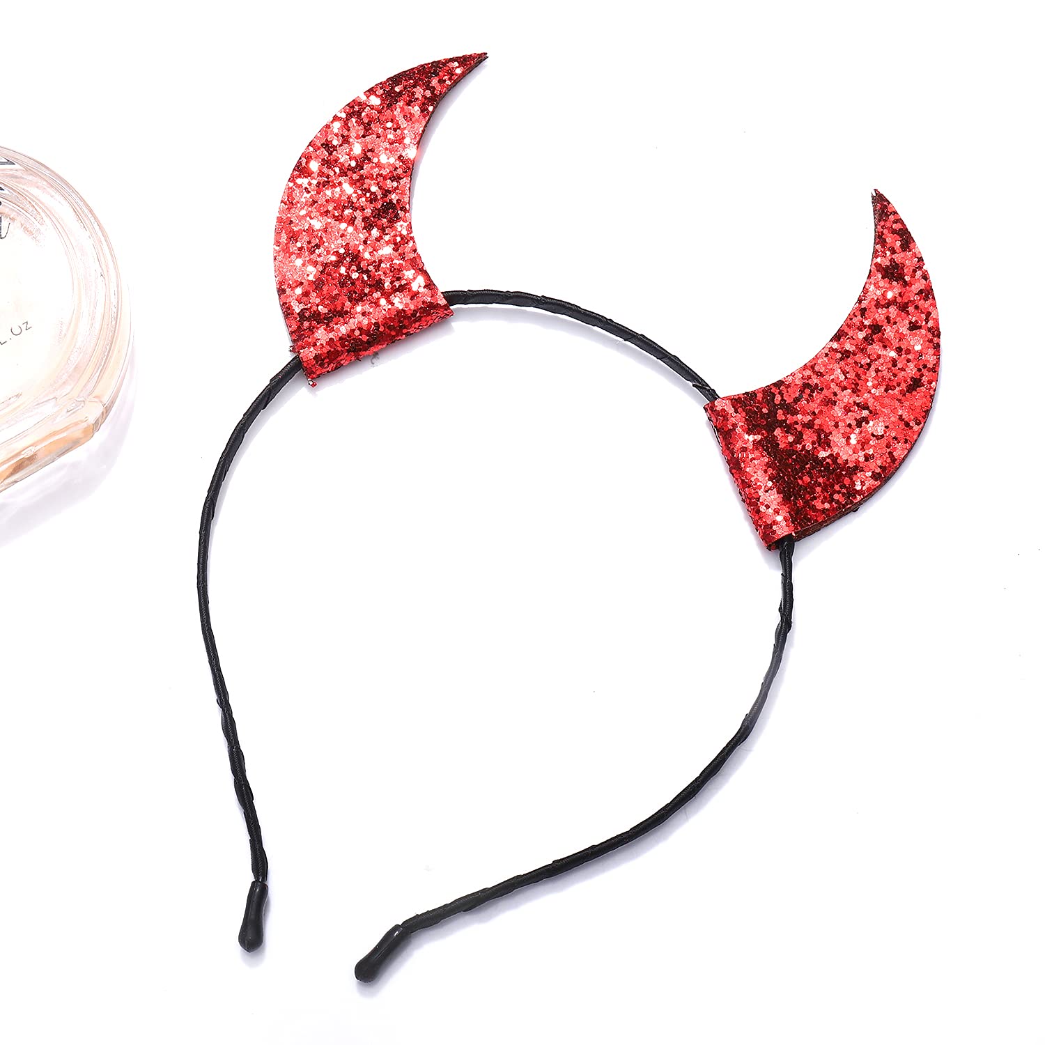 Sparkling Rhinestone Devil Horns & Crystal Cat Ears Headband - Halloween Hair Accessories for Women & Girls | Costume Party, Cosplay, Festival Wear