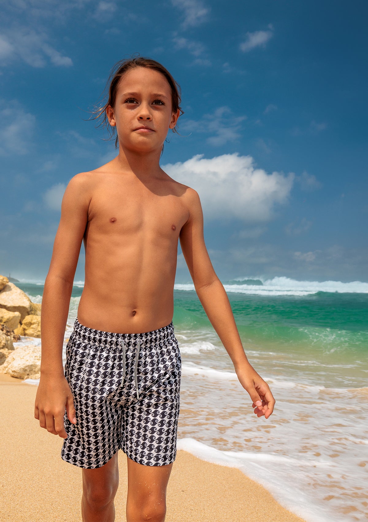 Sea Hound Swim Shorts for Women & Boys - Quick Dry Swim Trunks Set for Mother and Son - Perfect for Beach, Pool & Summer Vacation Activities